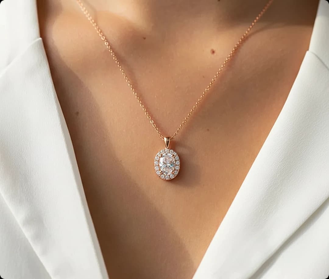 A strand of pearls photographed against a soft background