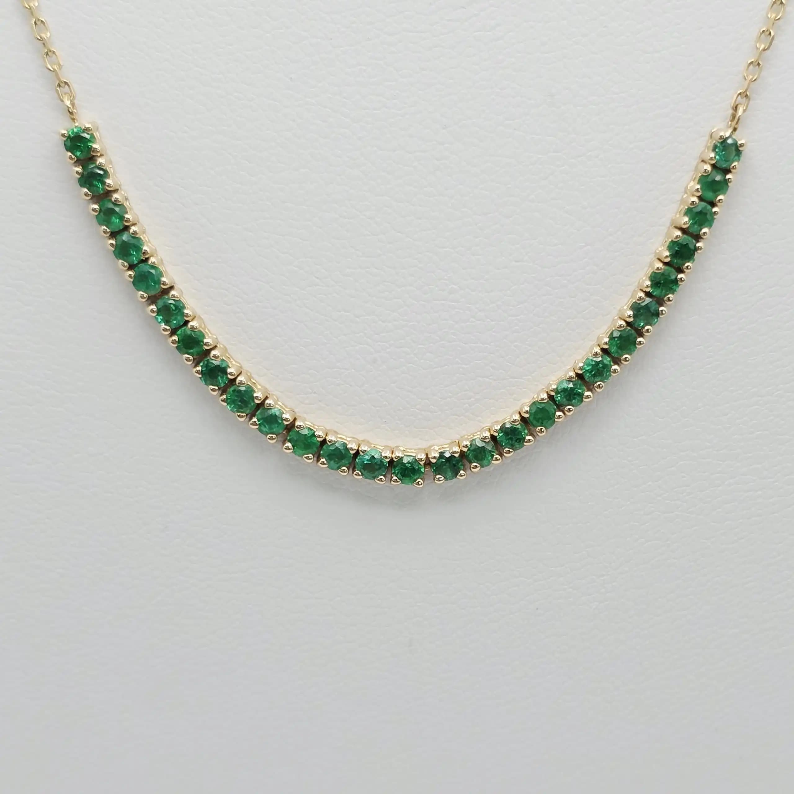 Emerald Bar Necklace