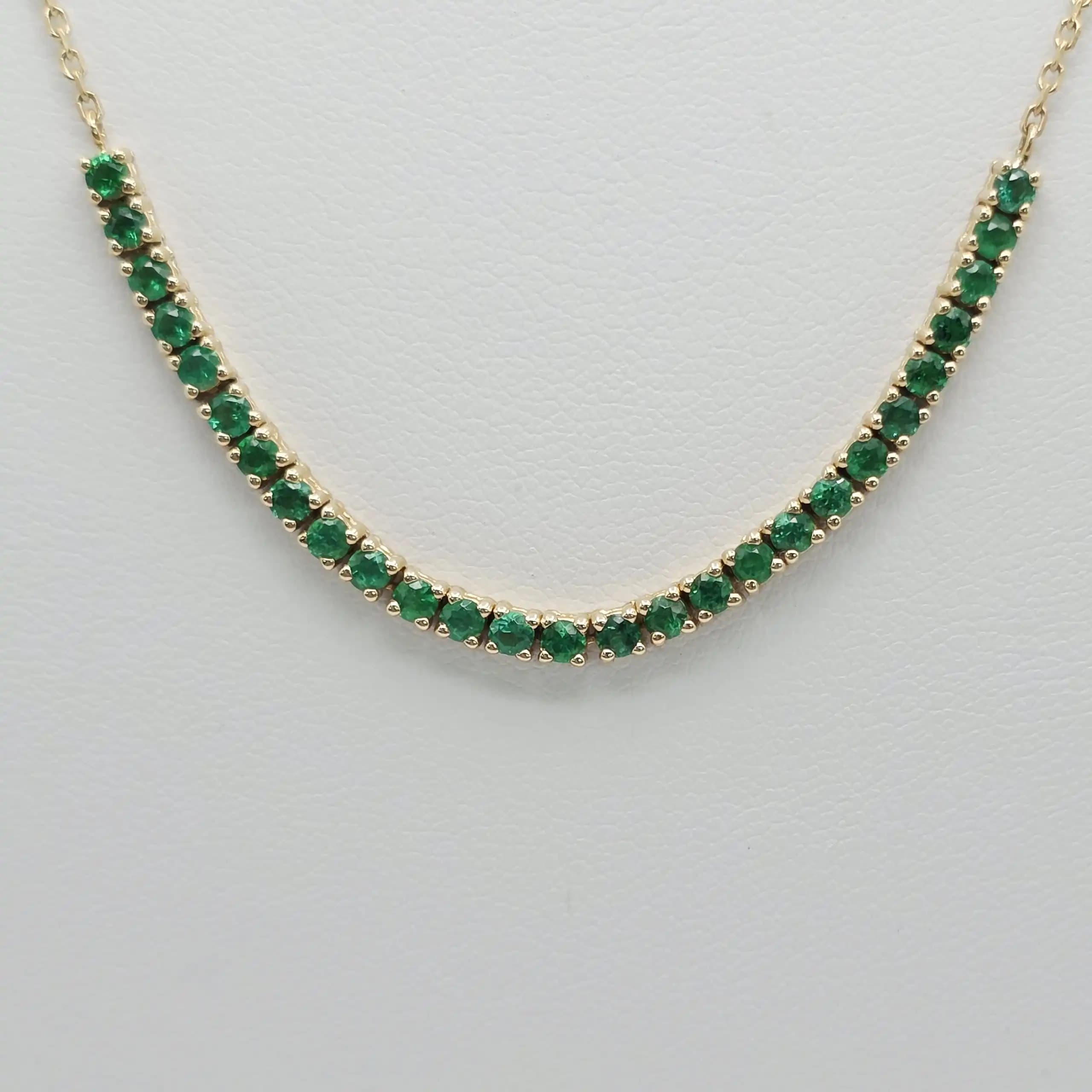 Emerald Bar Necklace