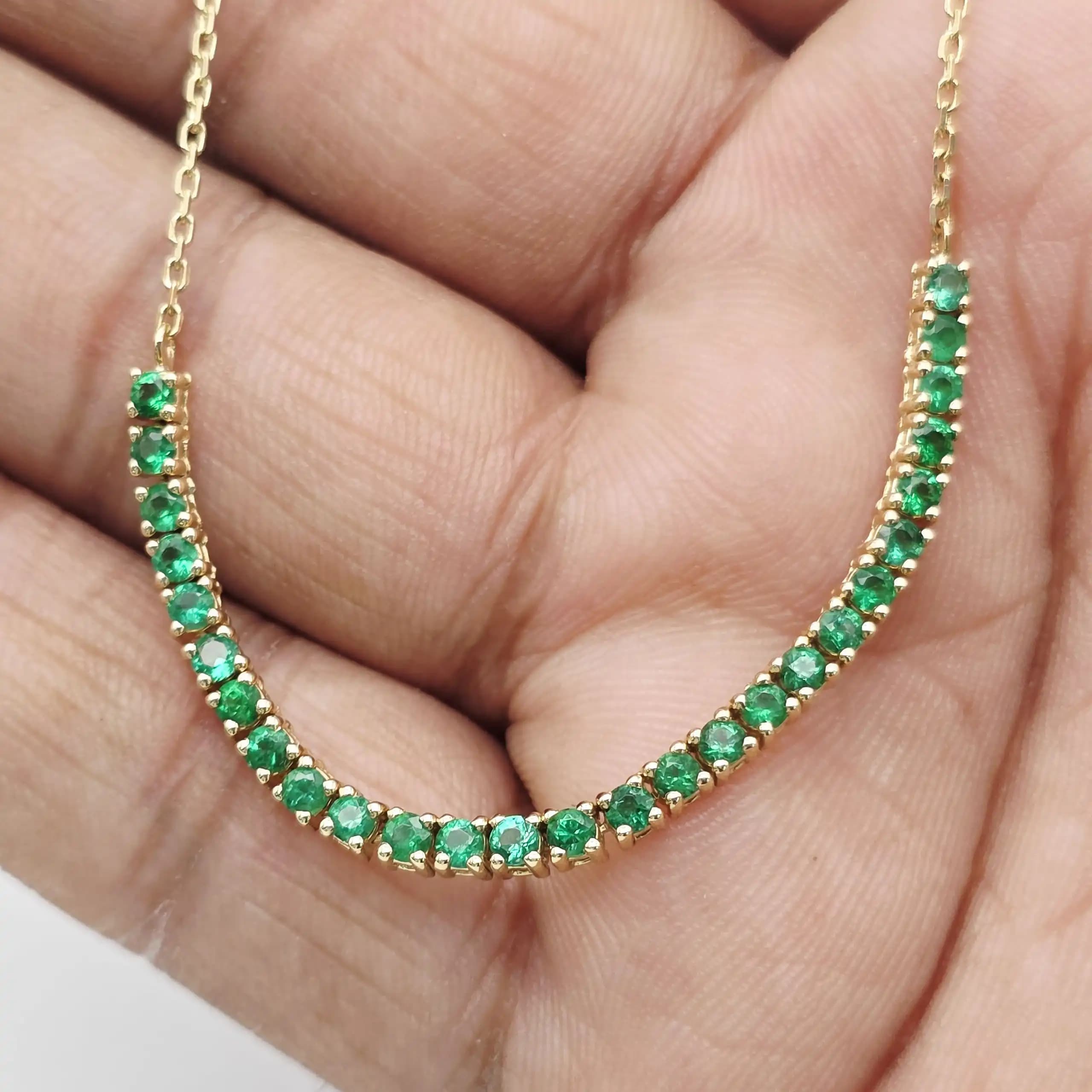Emerald Bar Necklace