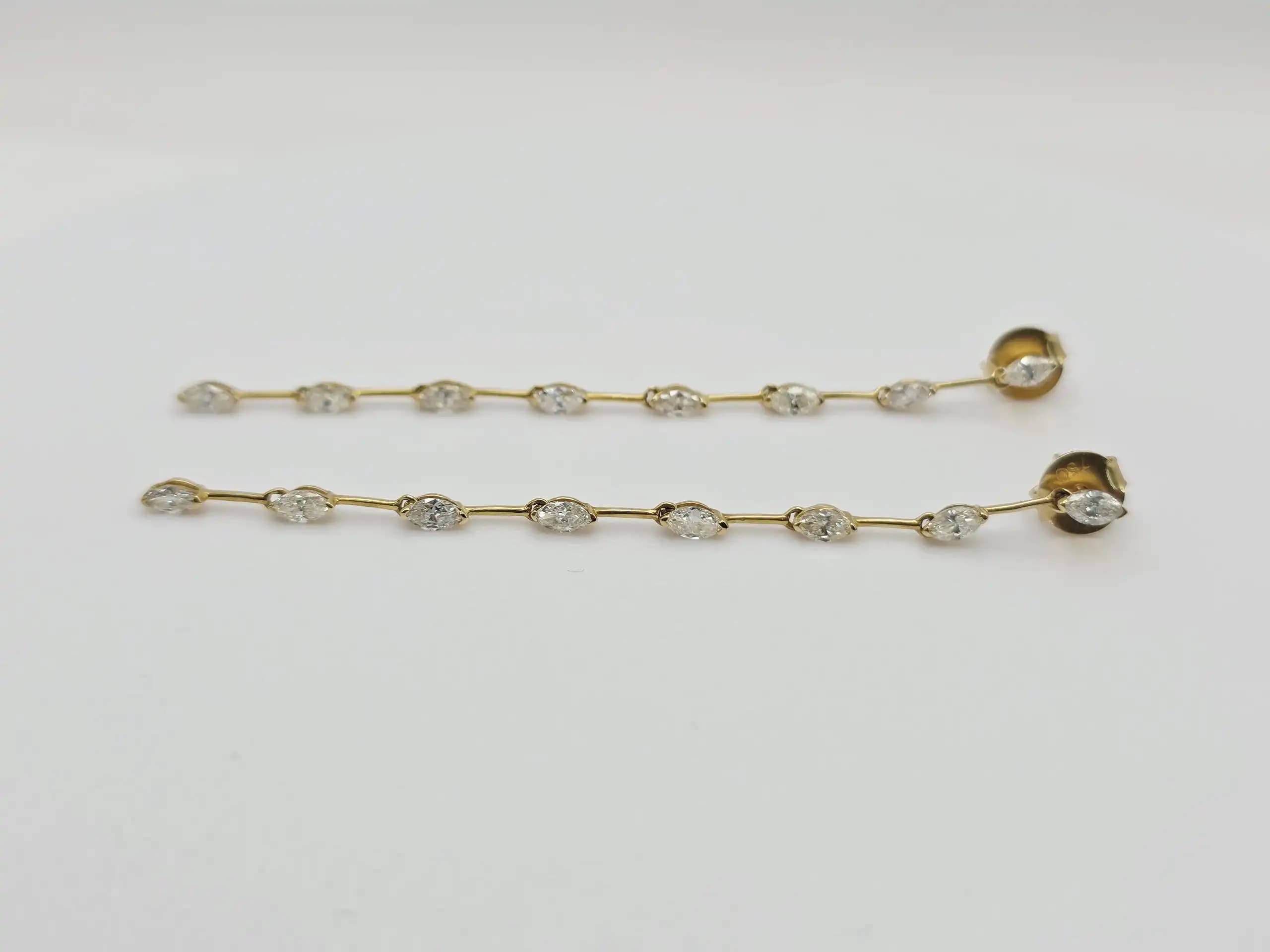 Diamond Dangle Drop Earring with Pushback lock