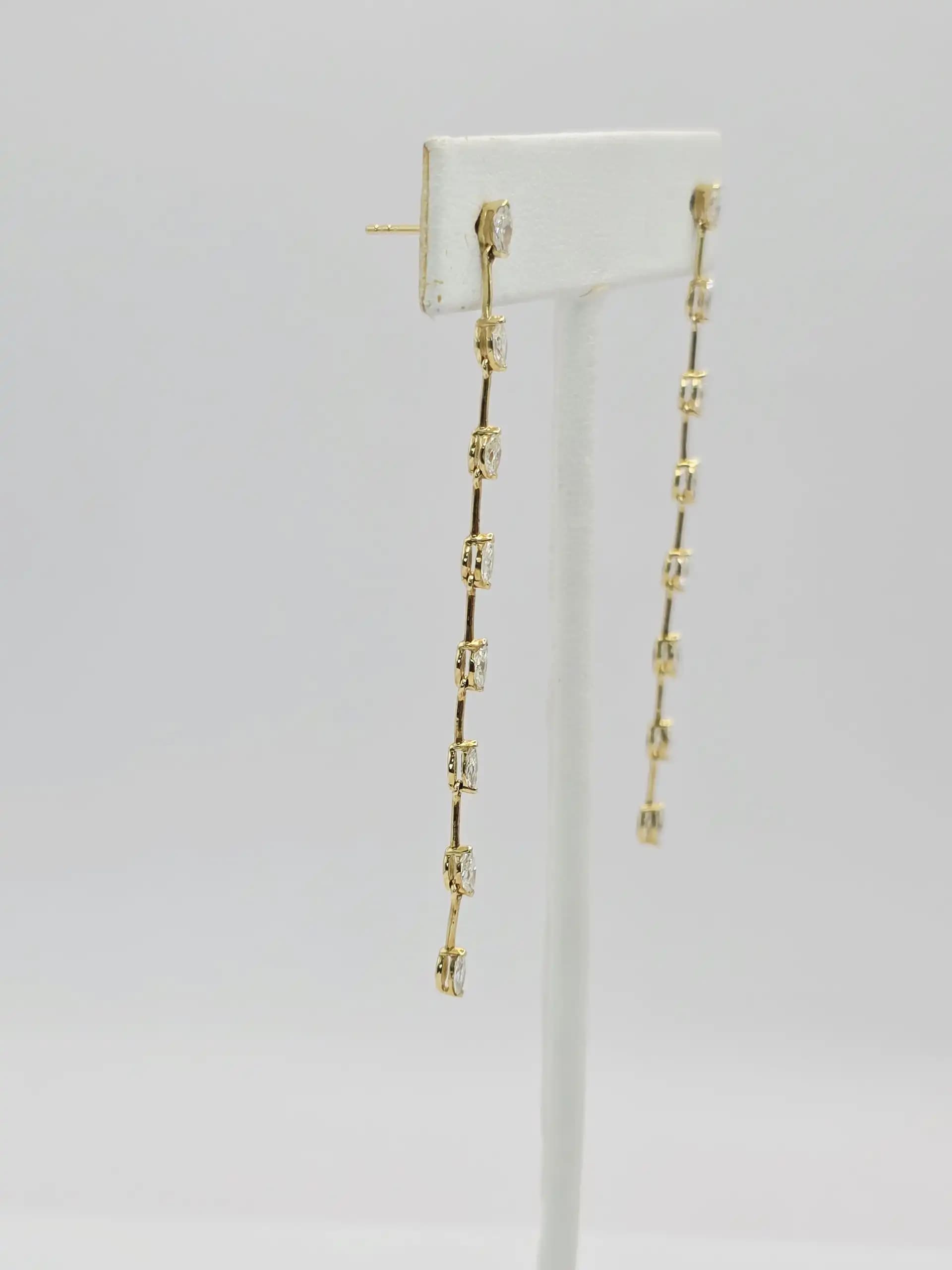 Diamond Dangle Drop Earring with Pushback lock