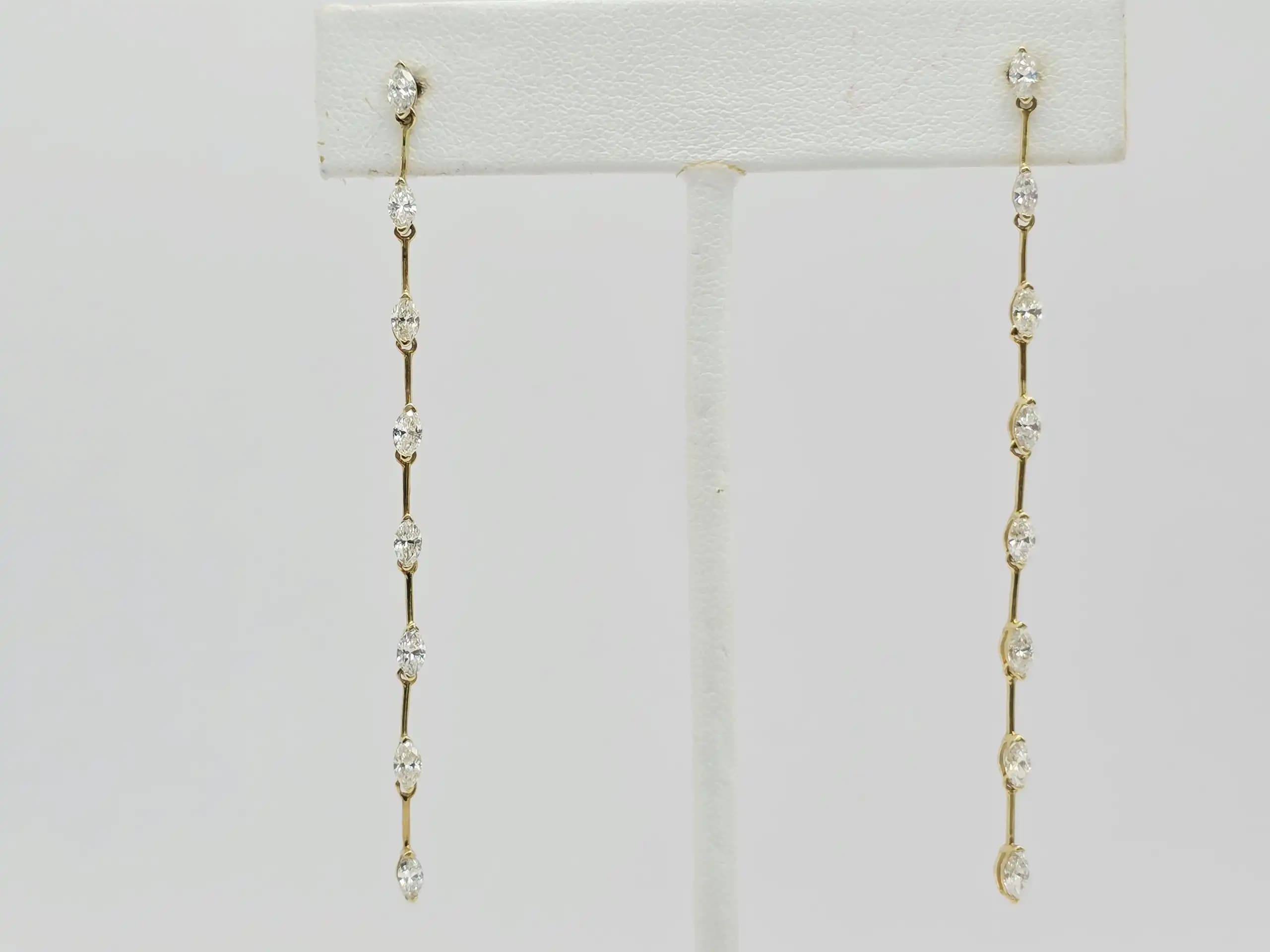 Diamond Dangle Drop Earring with Pushback lock