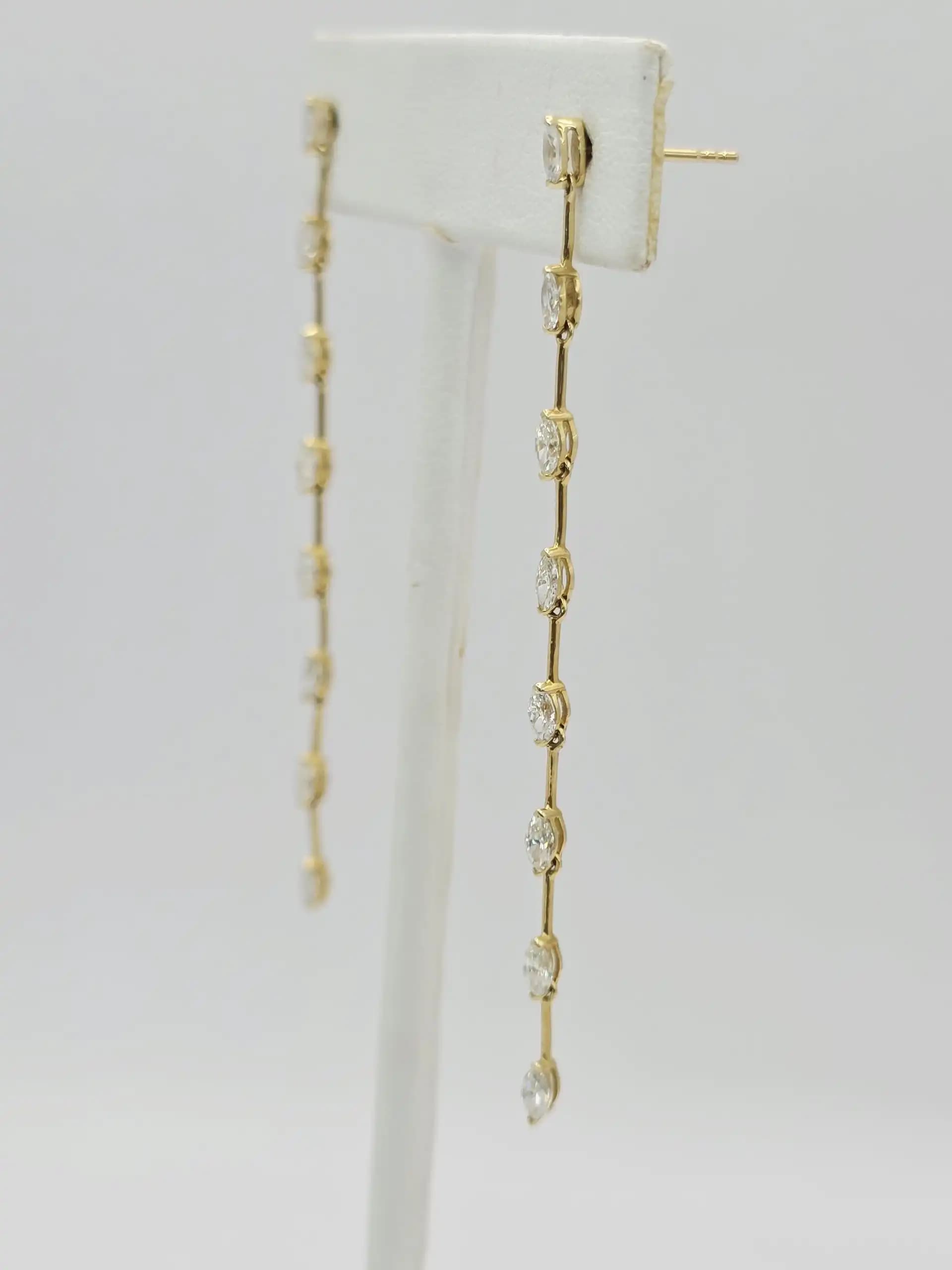Diamond Dangle Drop Earring with Pushback lock