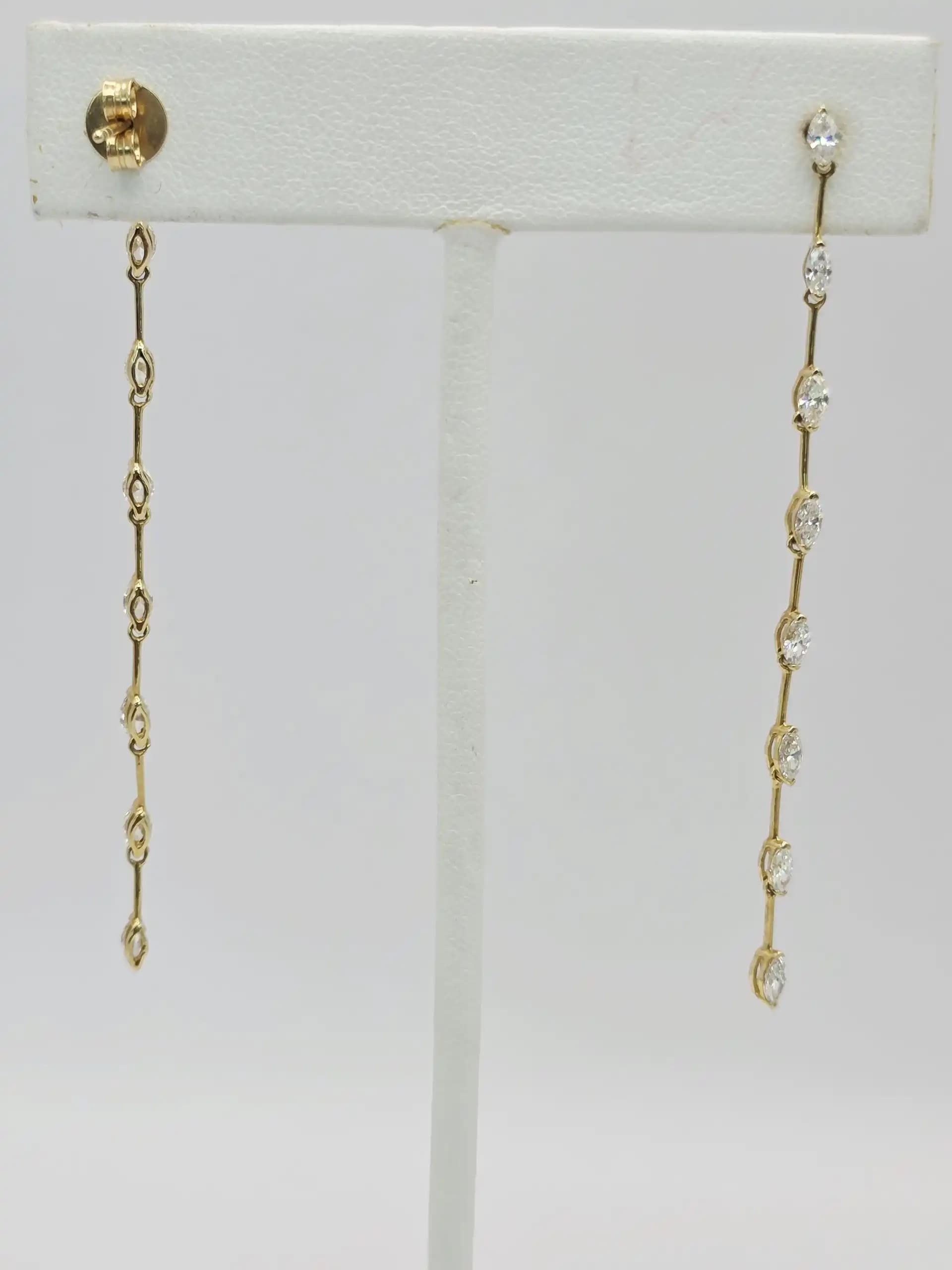Diamond Dangle Drop Earring with Pushback lock