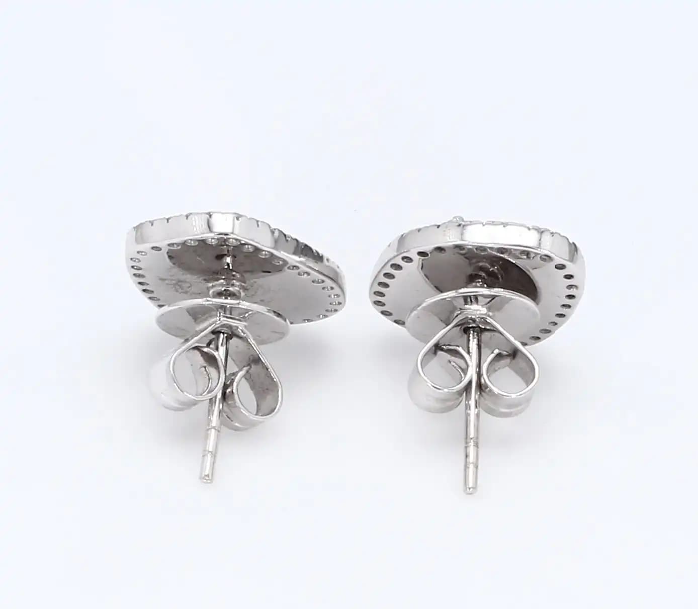 2.06 cts natural diamond slice halo drop earrings in 14K white gold