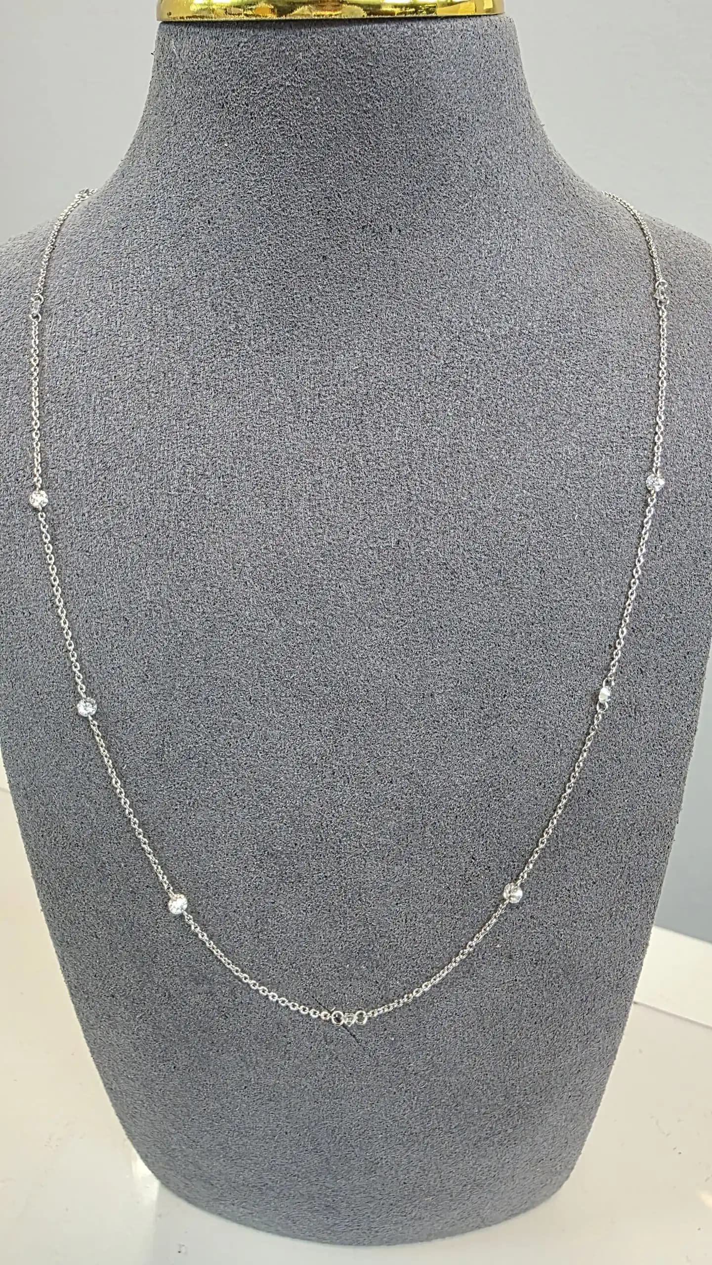 Laser Drill Diamond Station Necklace