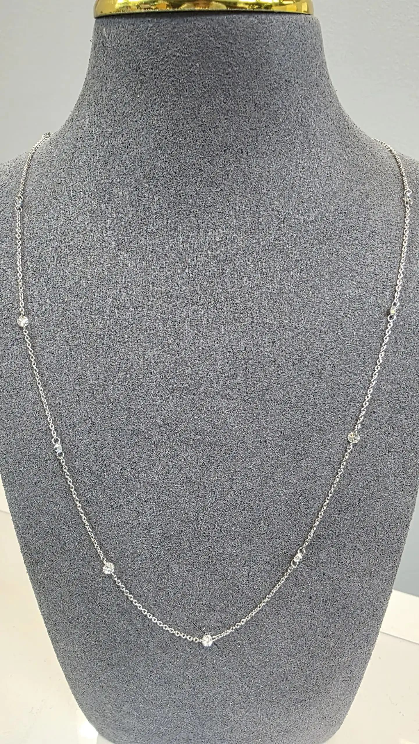 Laser Drill Diamond Station Necklace