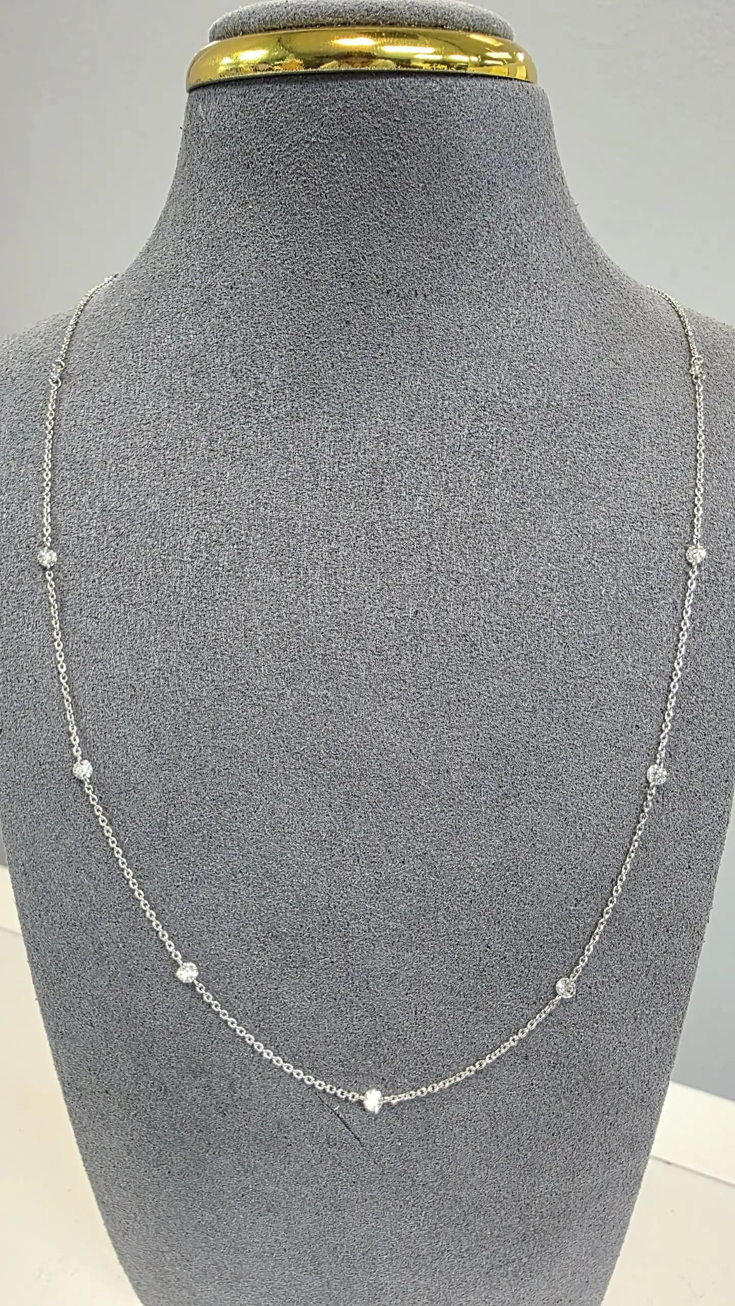 Laser Drill Diamond Station Necklace