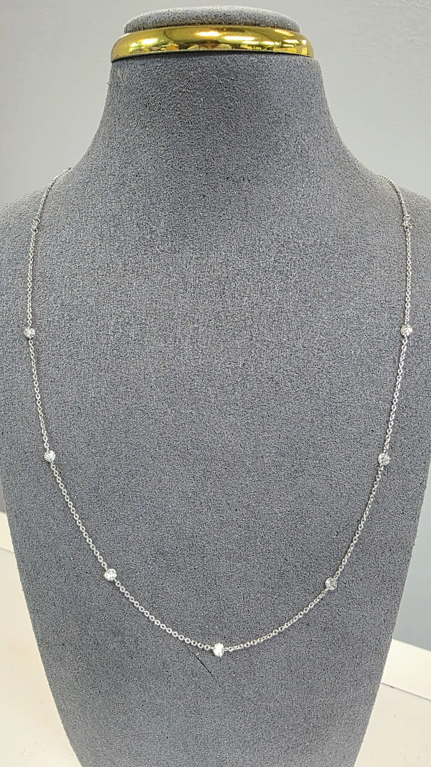 Laser Drill Diamond Station Necklace