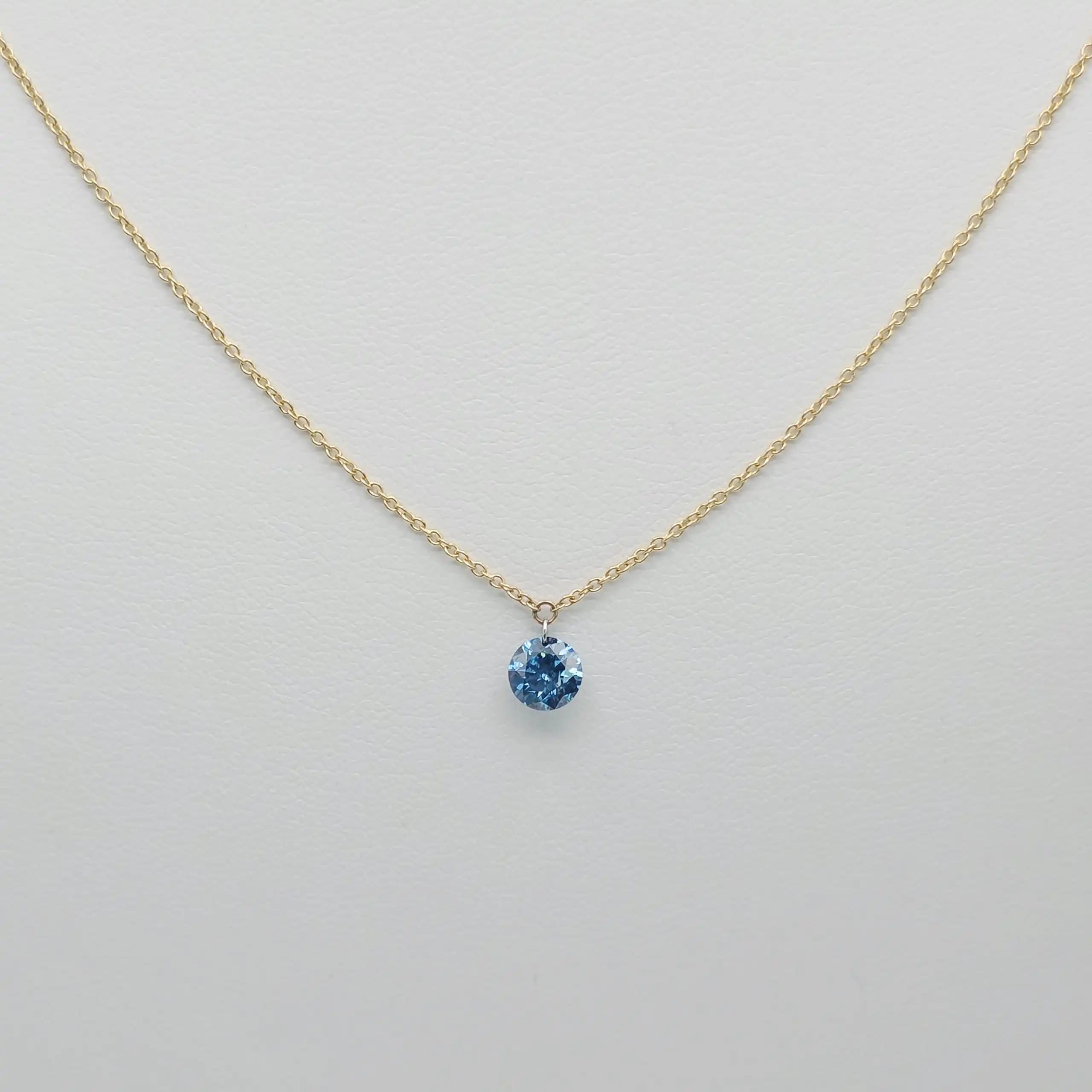 Blue diamond necklace