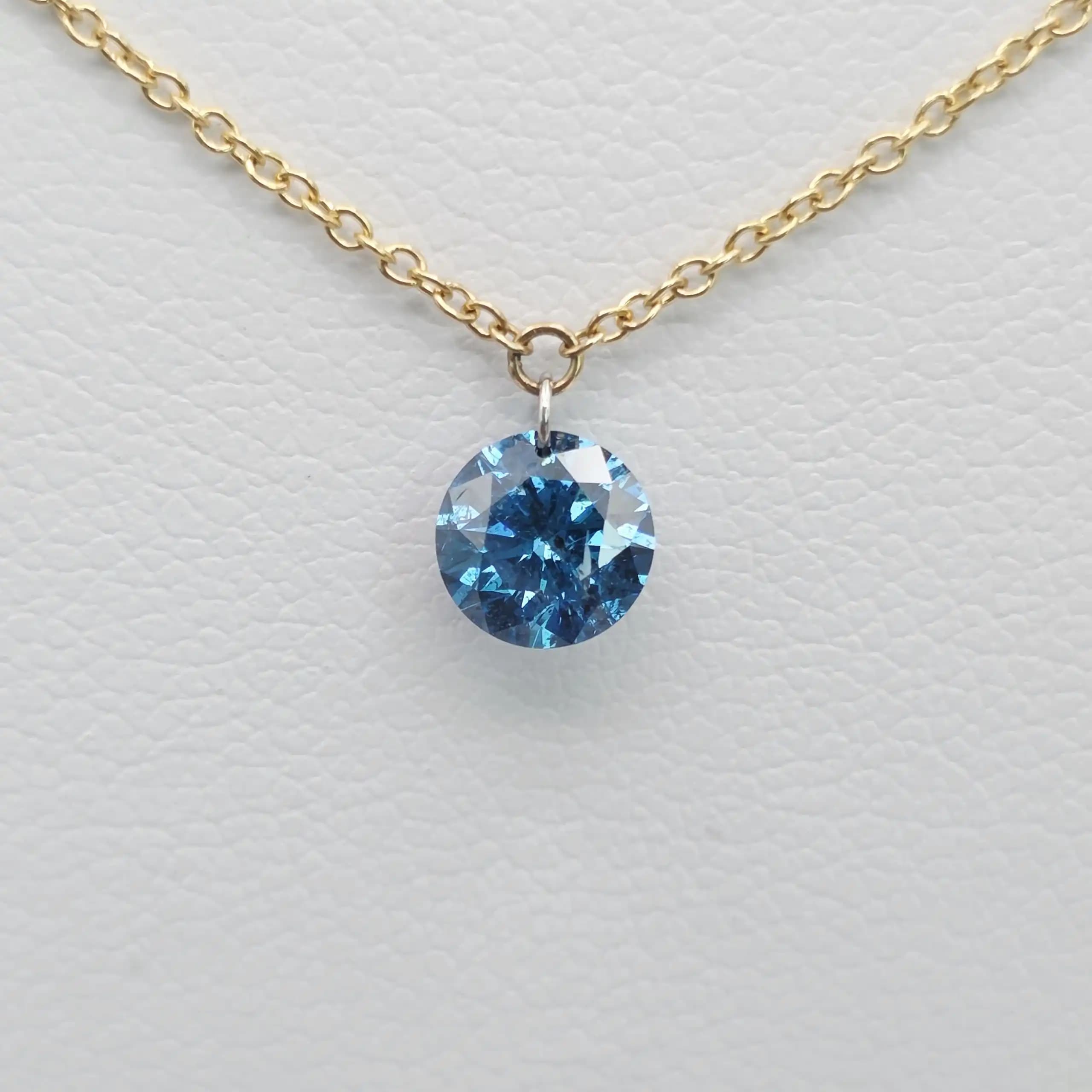 Blue diamond necklace
