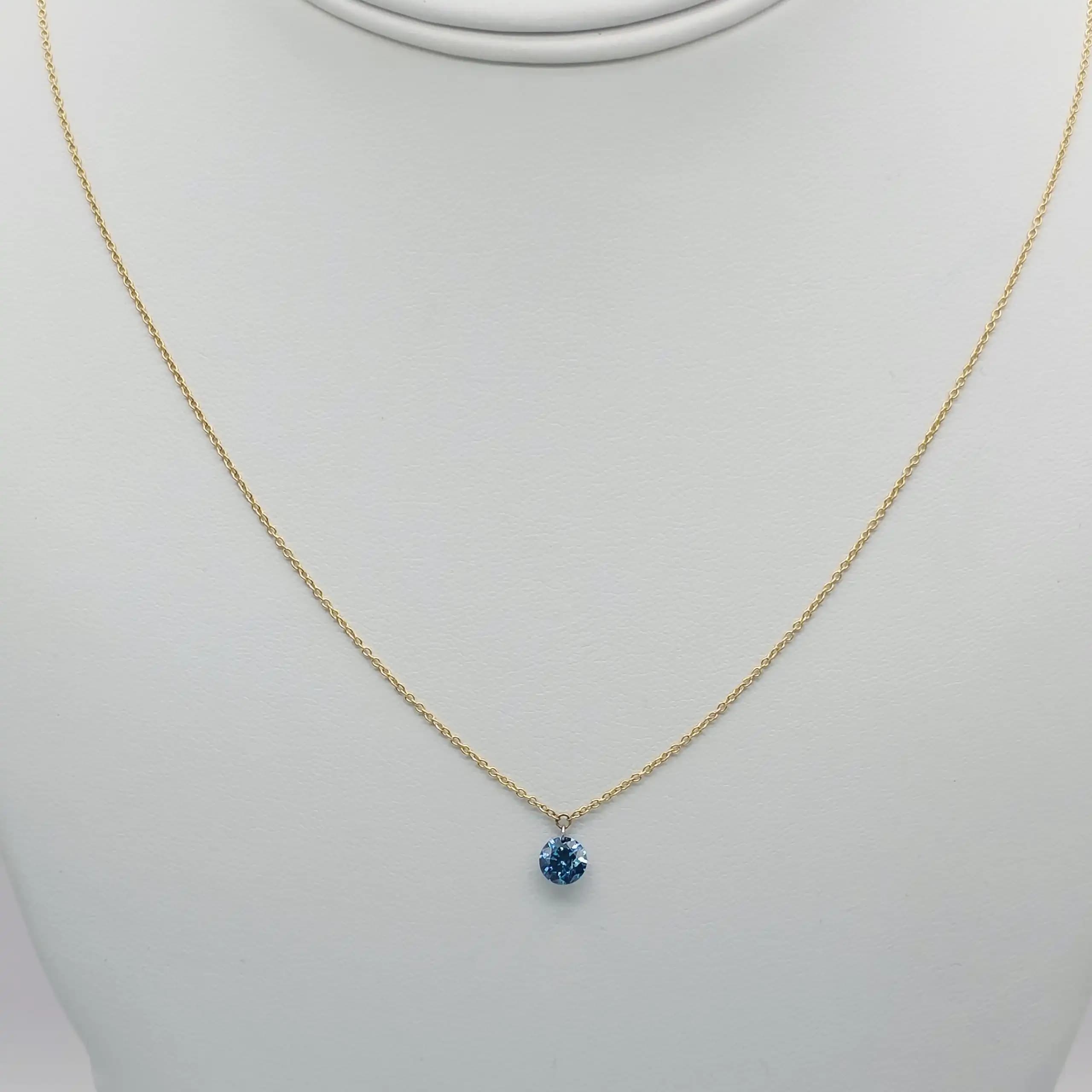 Blue diamond necklace