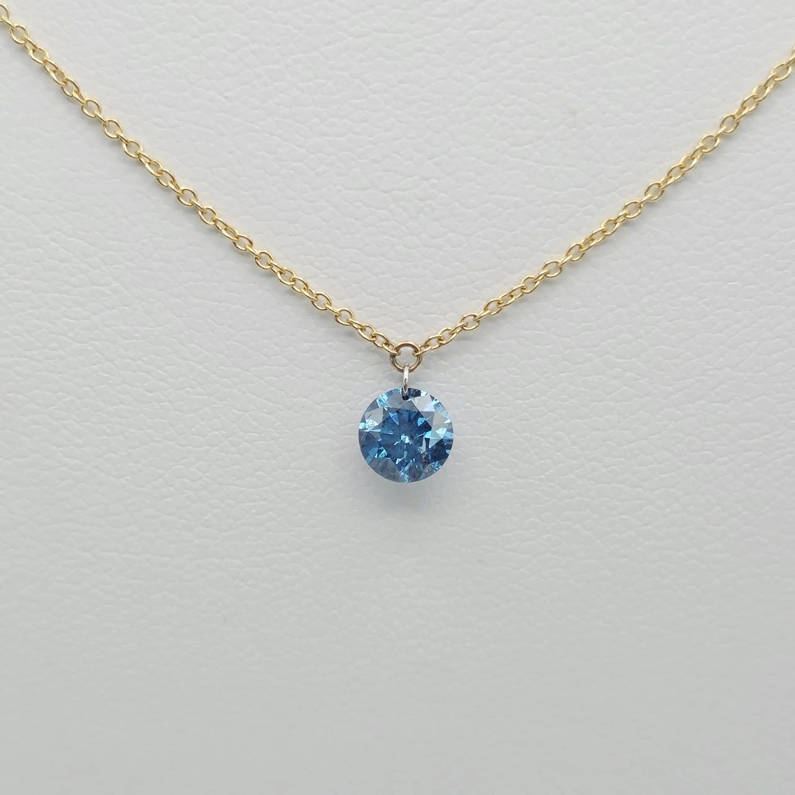 Blue diamond necklace