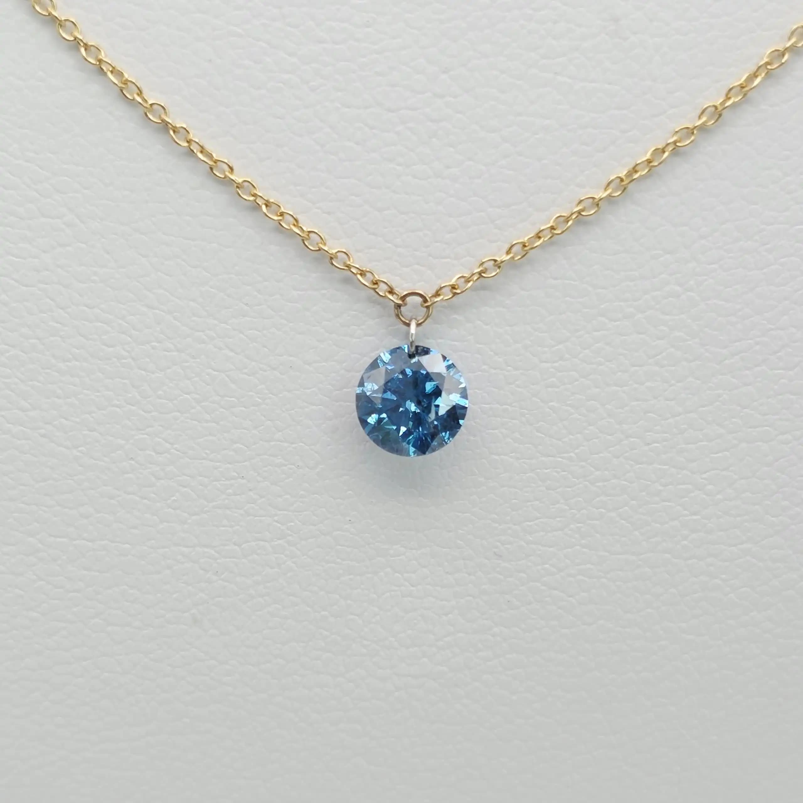 Blue diamond necklace