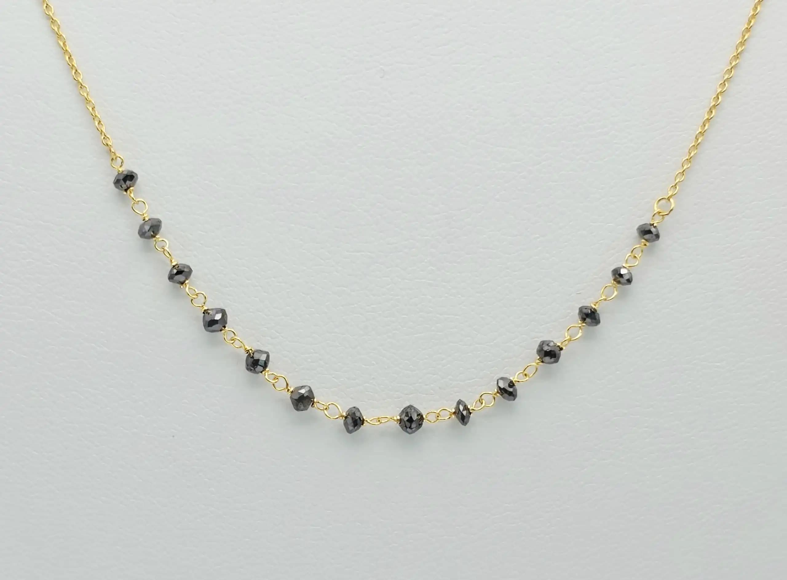 Black diamond Beads chain Necklace