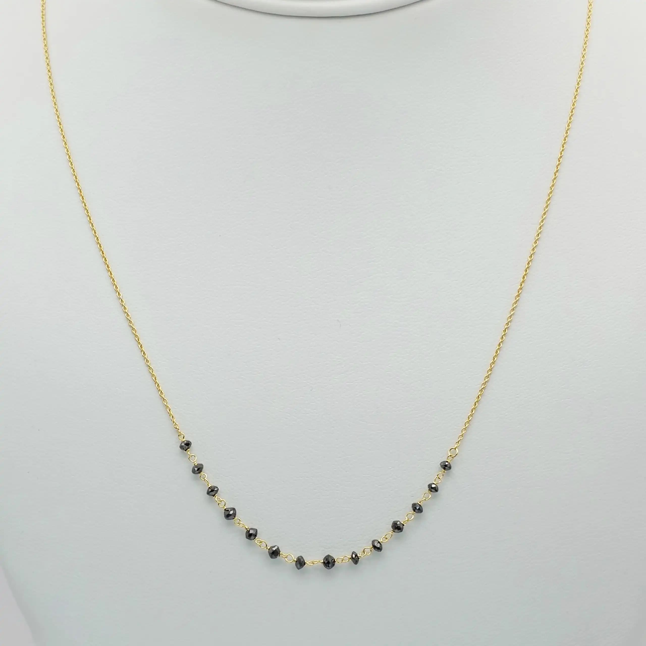 Black diamond Beads chain Necklace