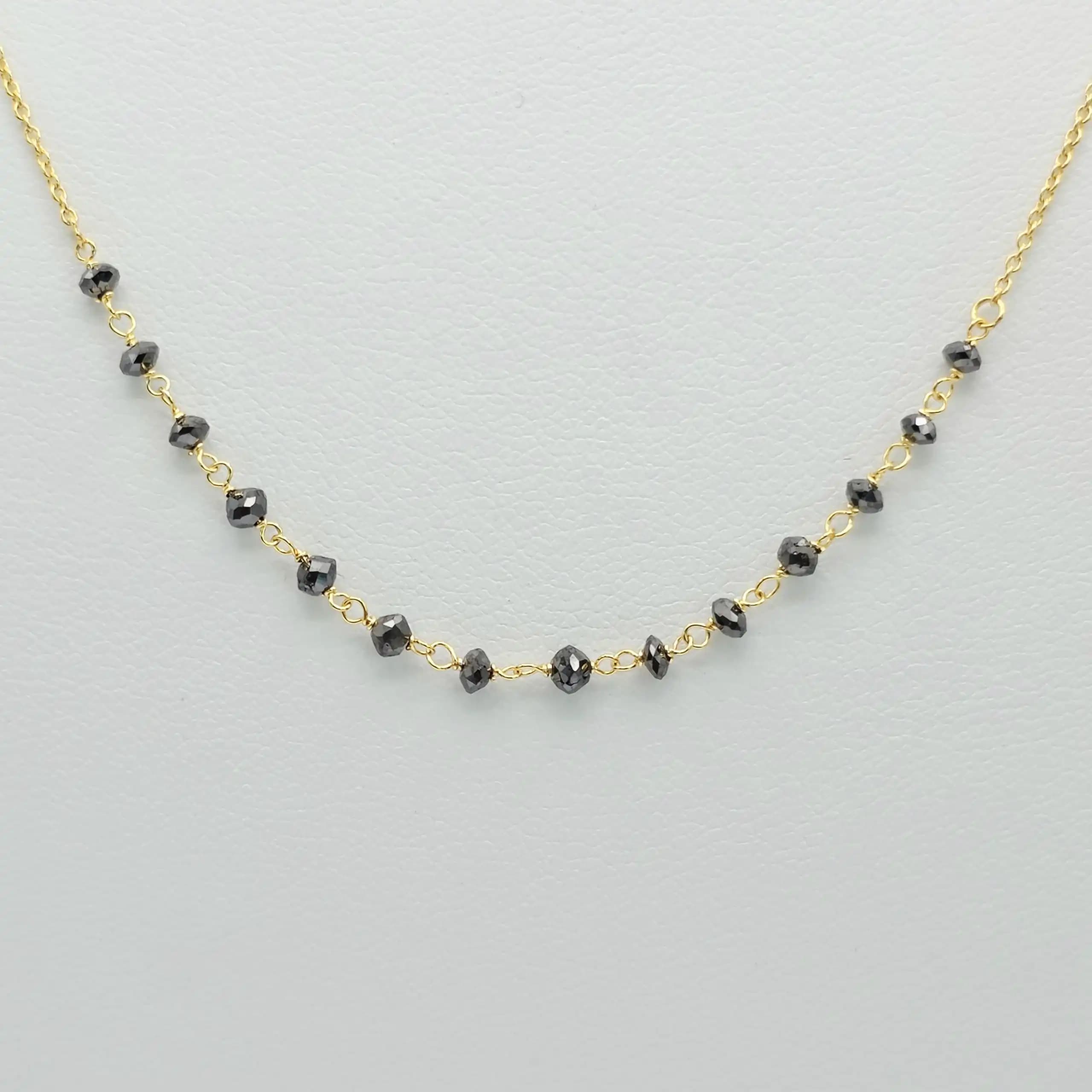 Black diamond Beads chain Necklace