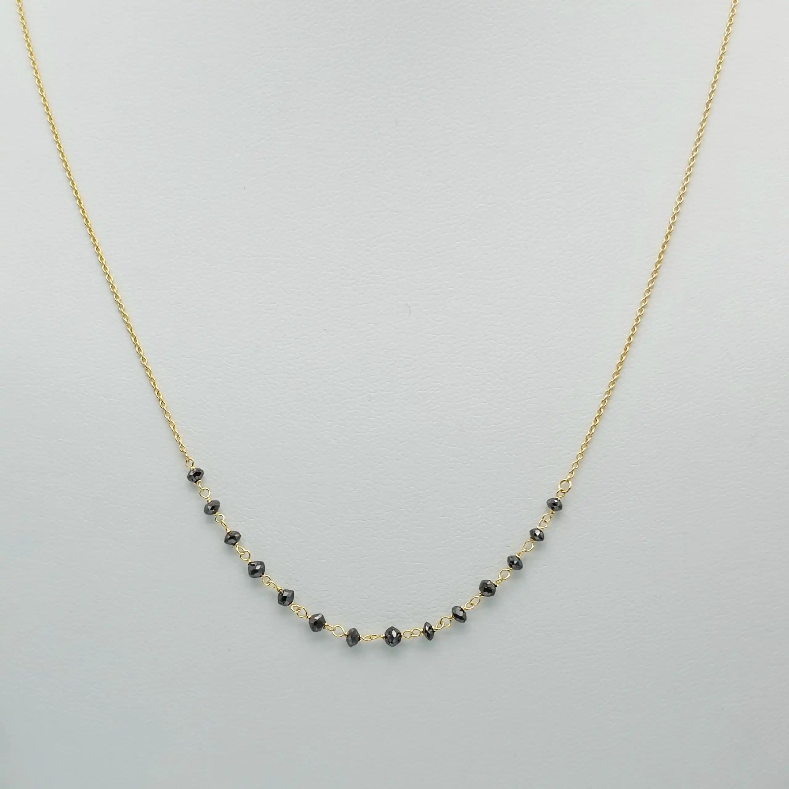 Black diamond Beads chain Necklace