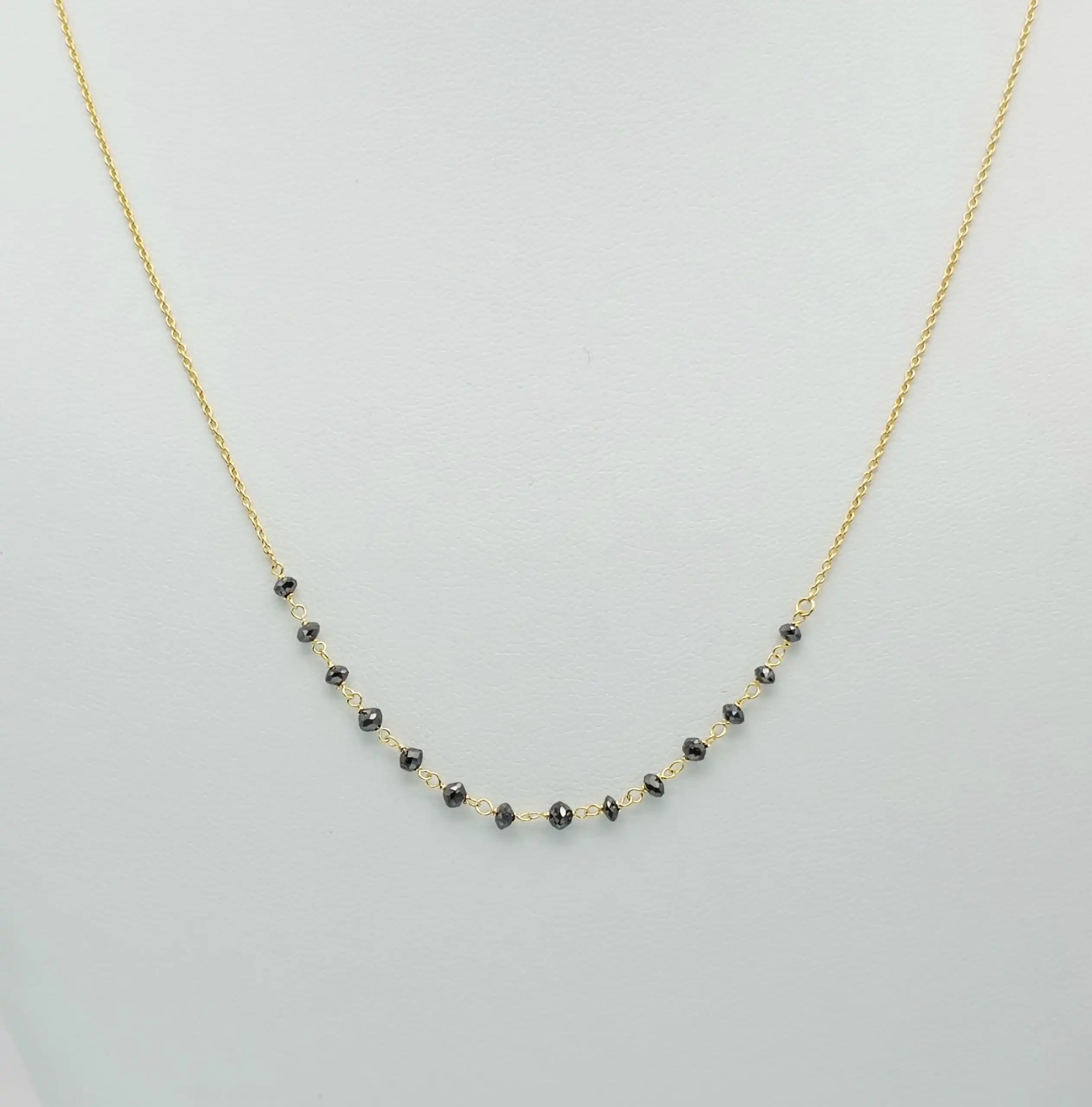 Black diamond Beads chain Necklace
