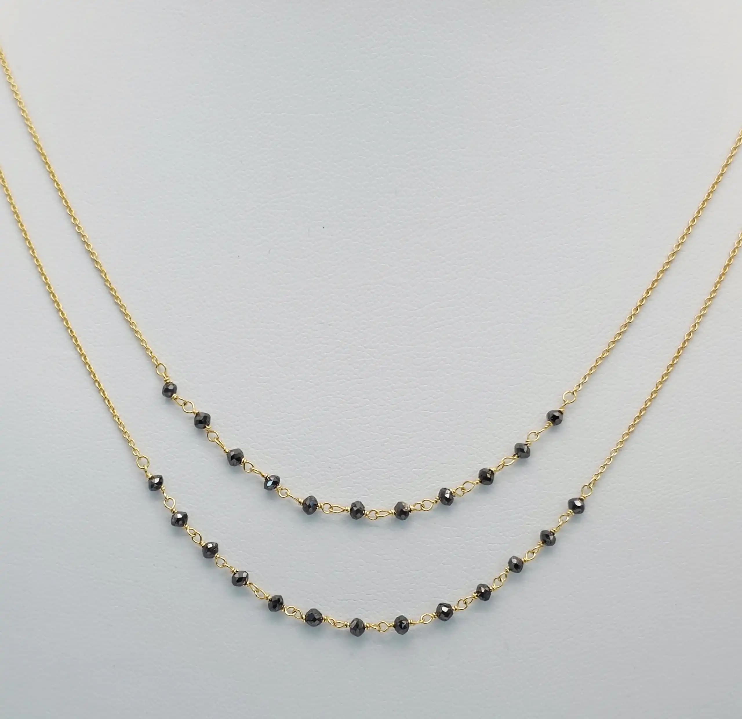 Black diamond Beads chain Necklace