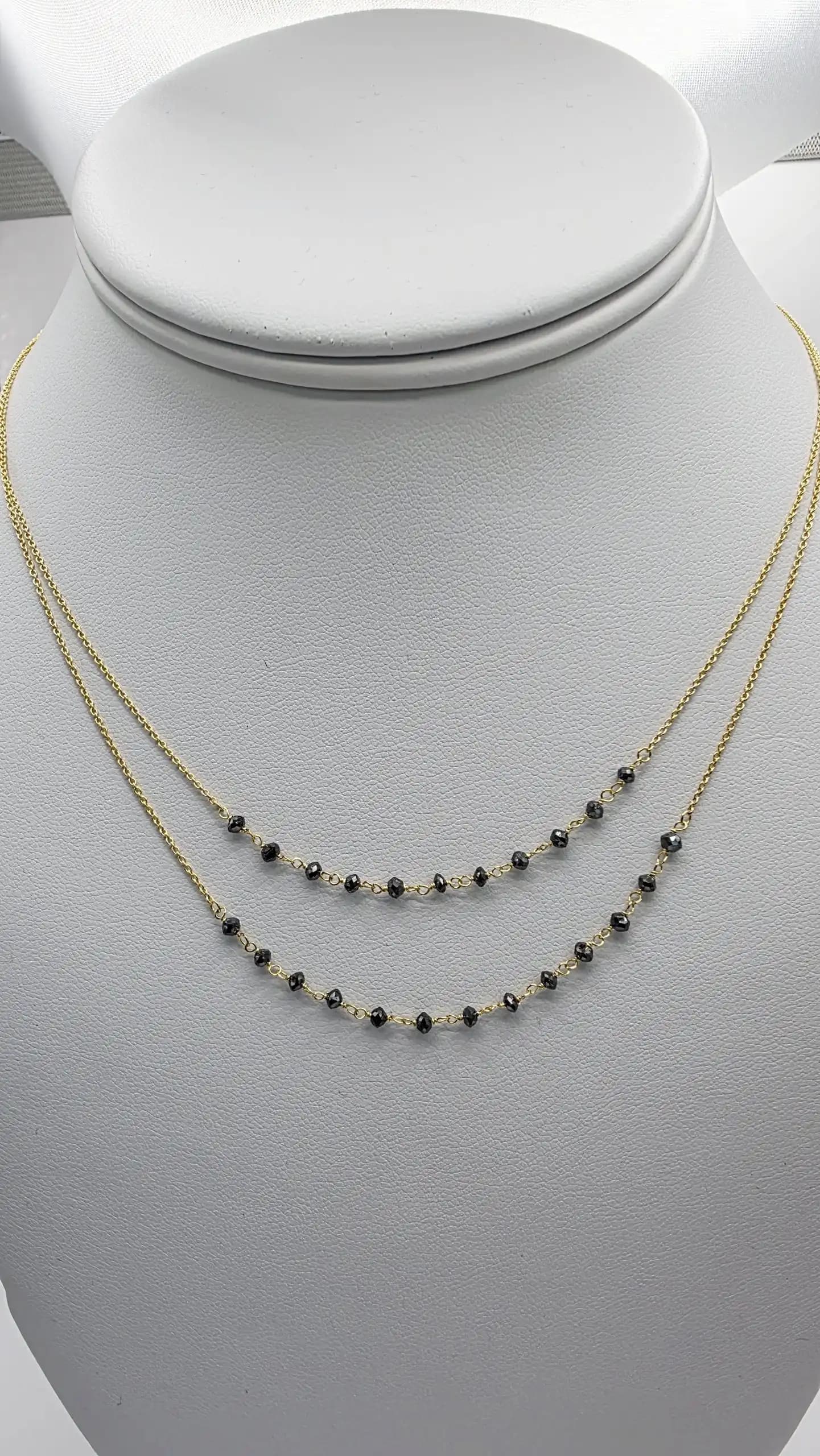 Black diamond Beads chain Necklace
