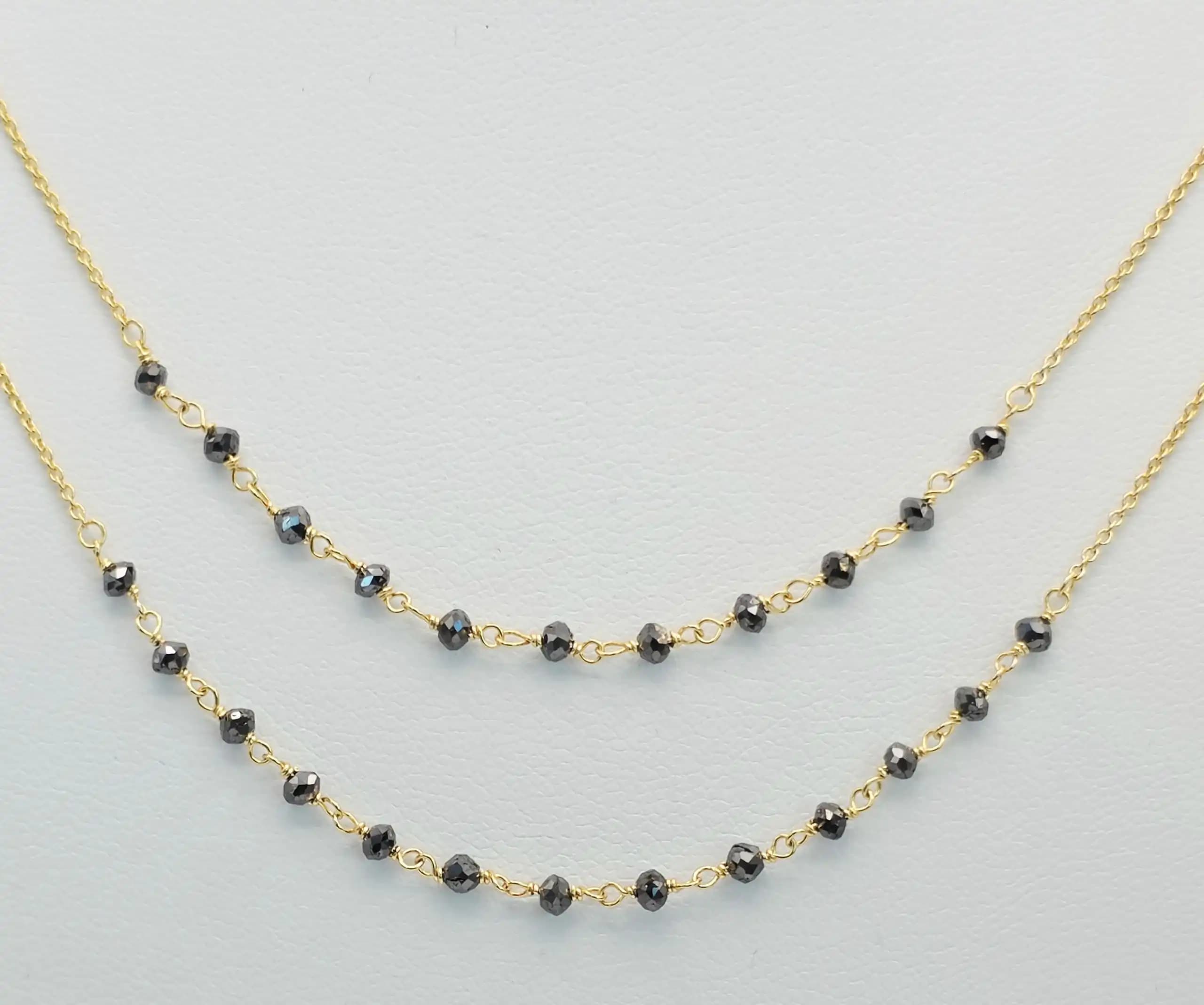Black diamond Beads chain Necklace