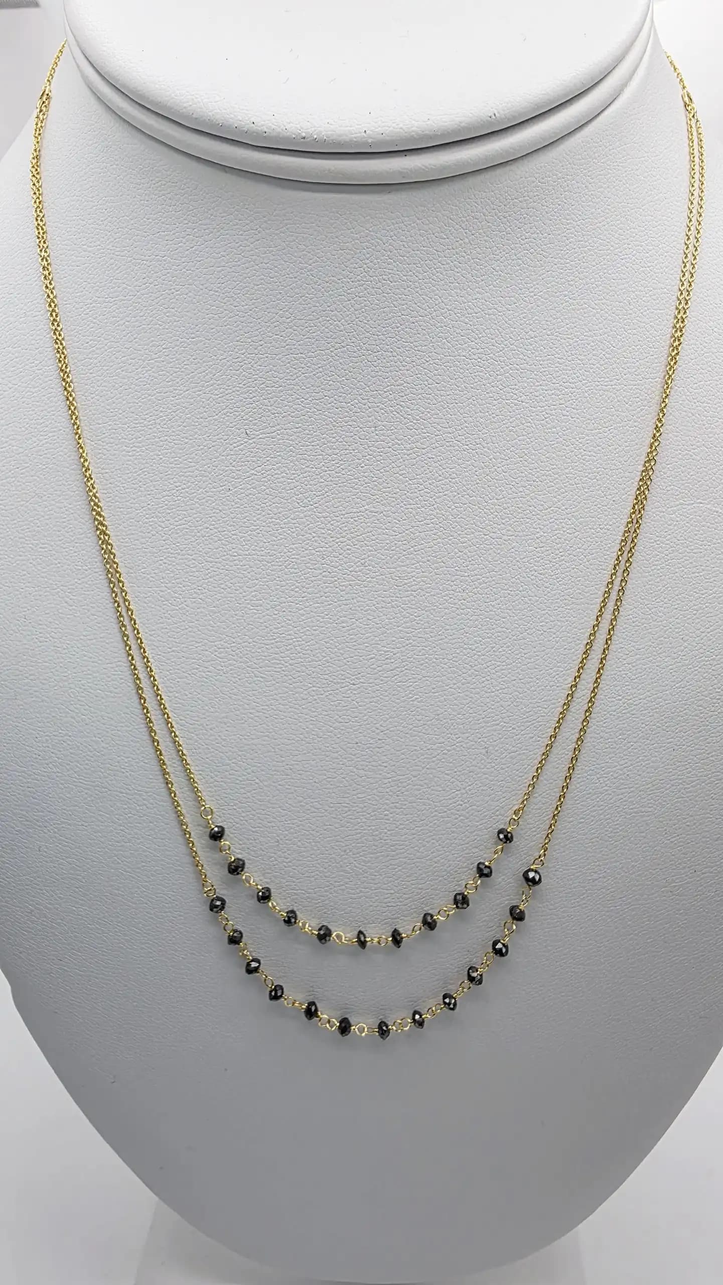 Black diamond Beads chain Necklace