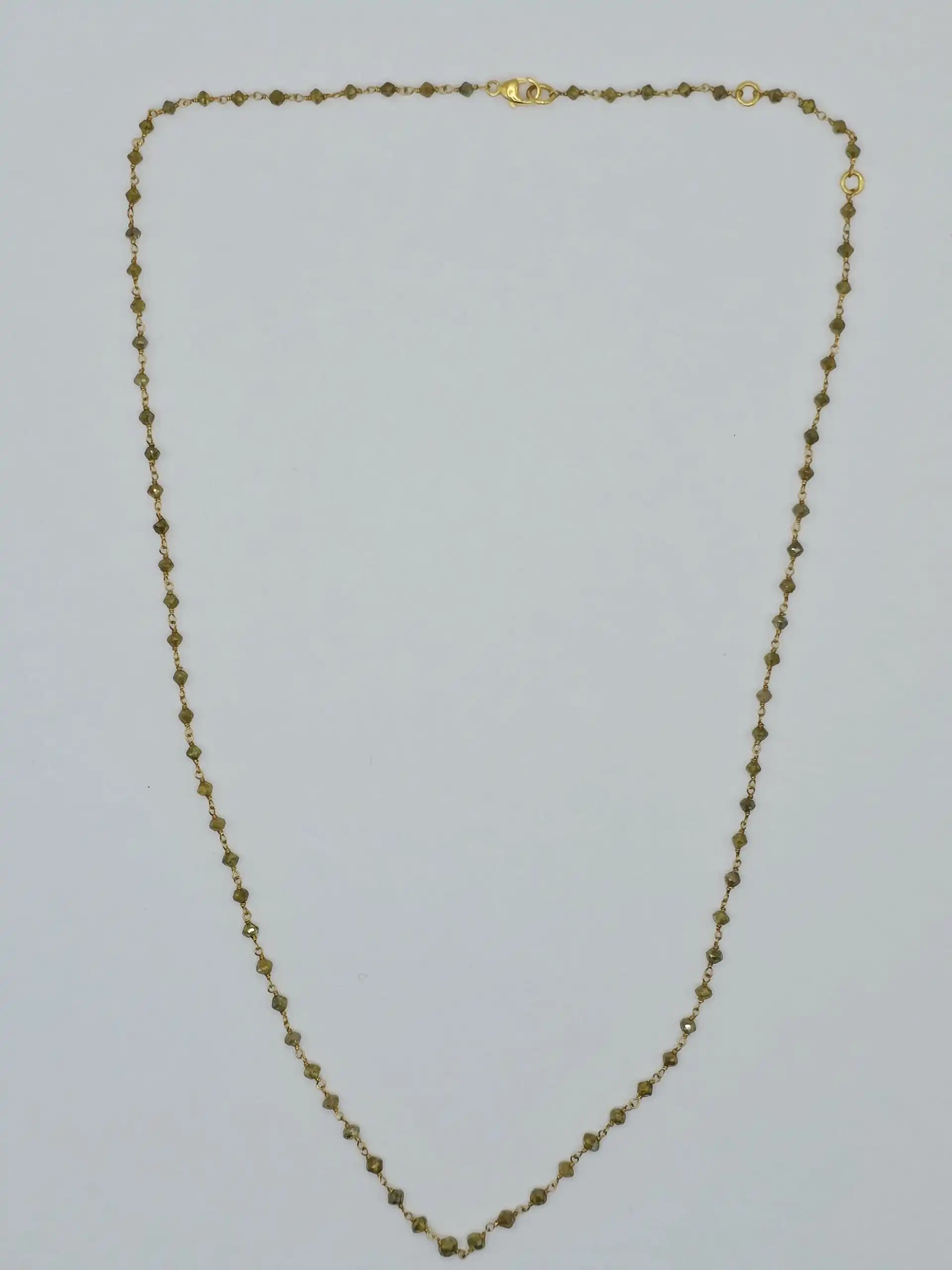 7.00 cts Yellow Color Diamond Beads Rosary Necklace