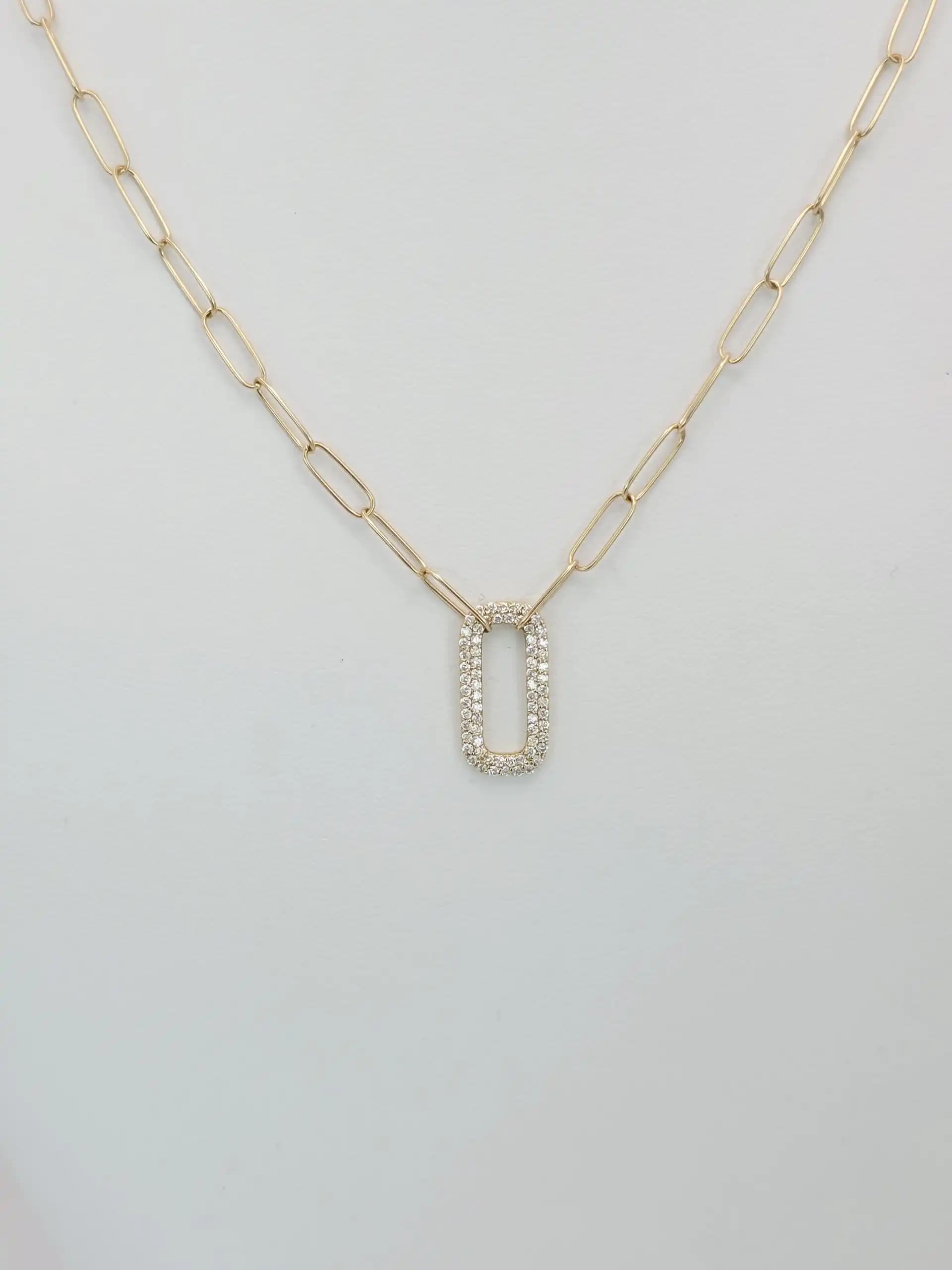Diamond PaperClip Chain Necklace