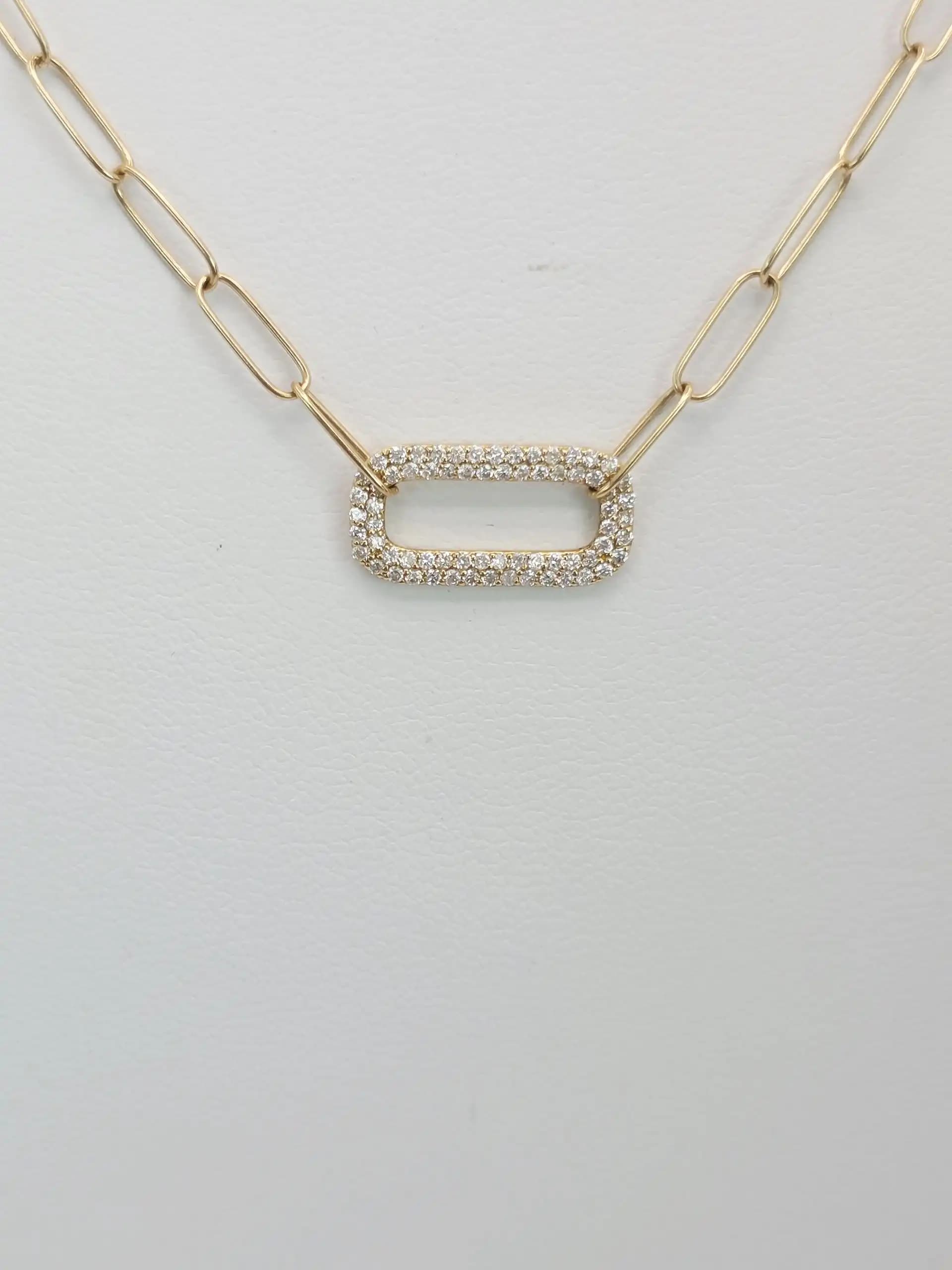 Diamond PaperClip Chain Necklace