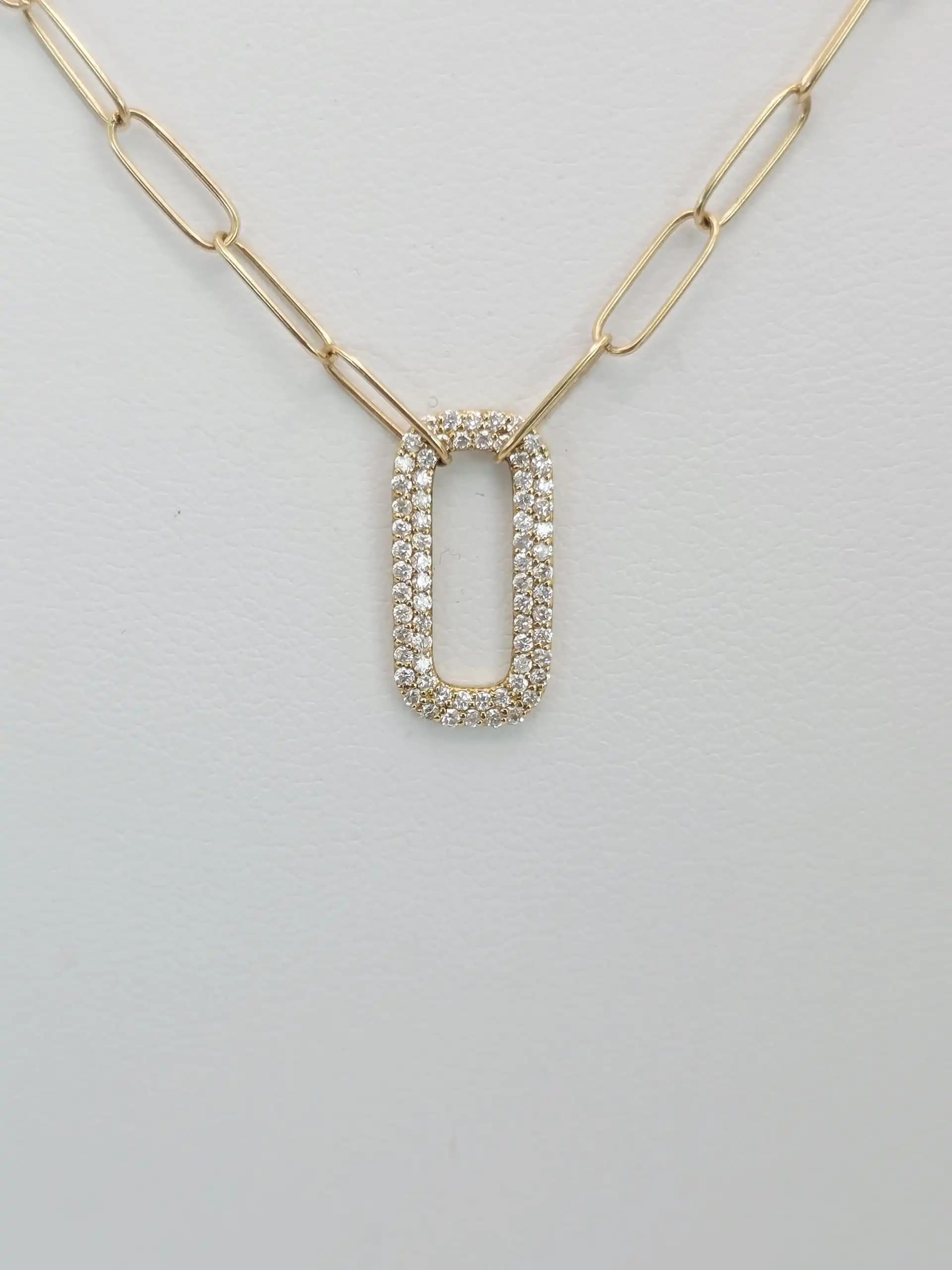 Diamond PaperClip Chain Necklace