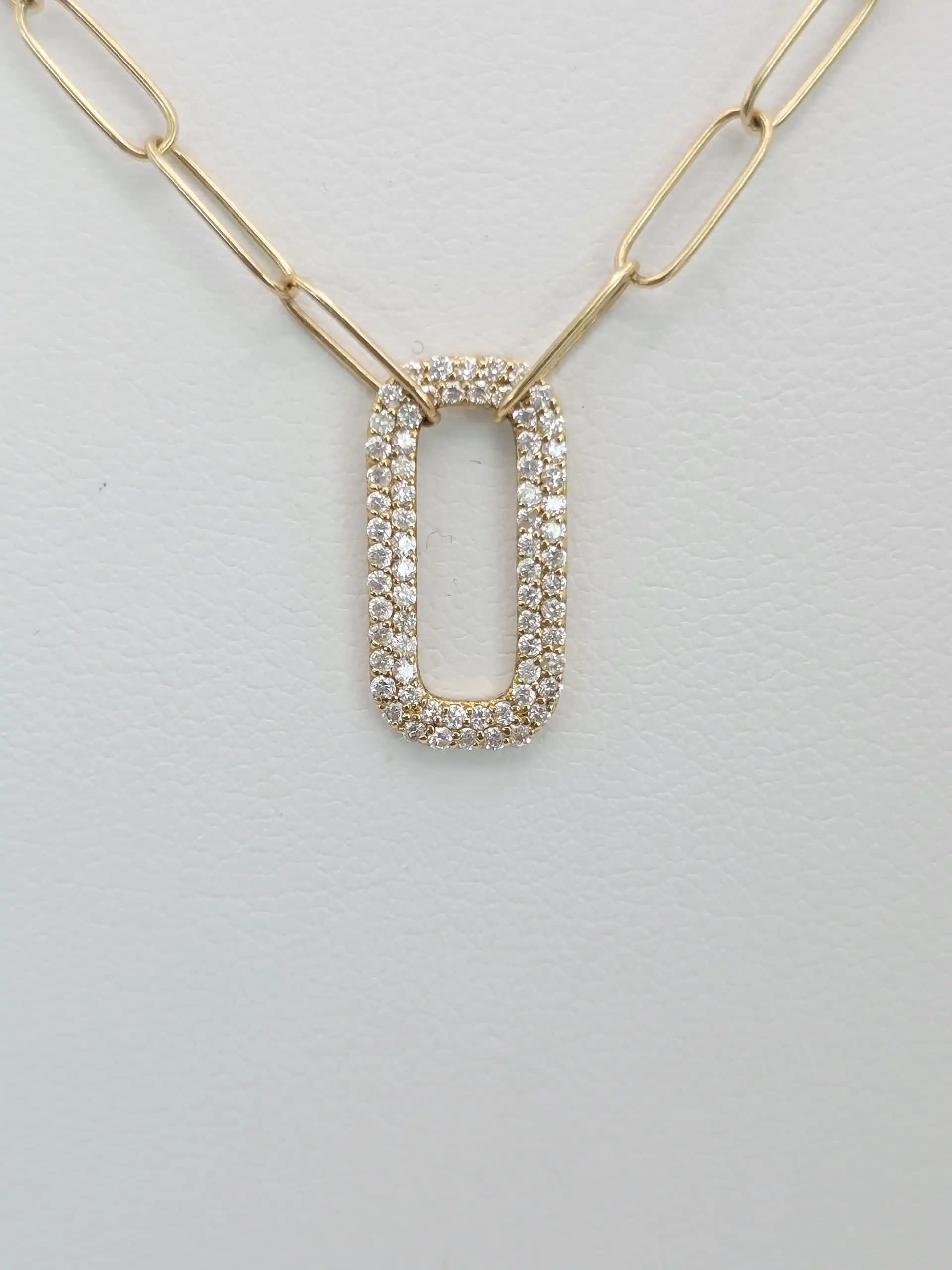 Diamond PaperClip Chain Necklace