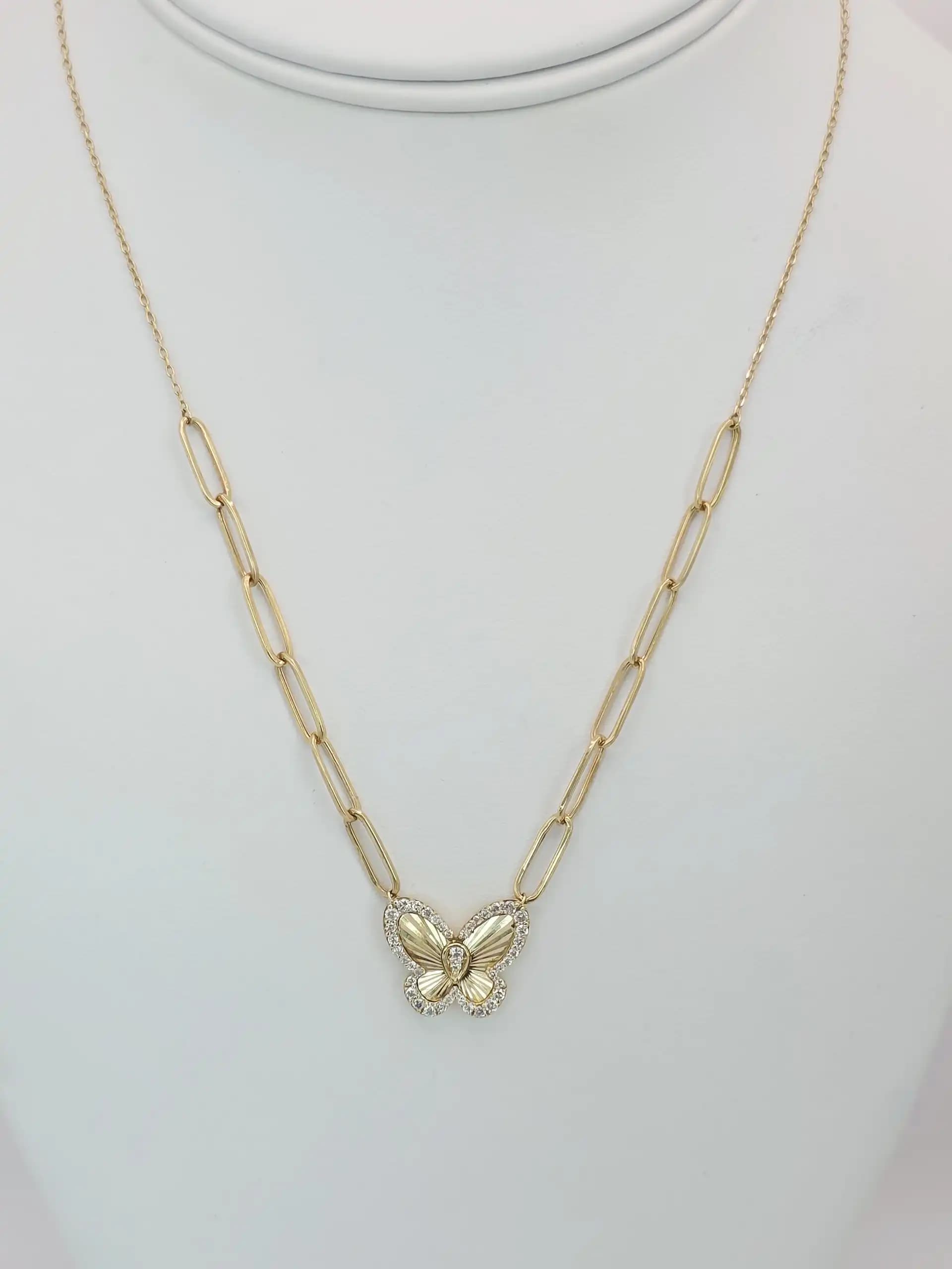 Butterfly paperclip chin Necklace