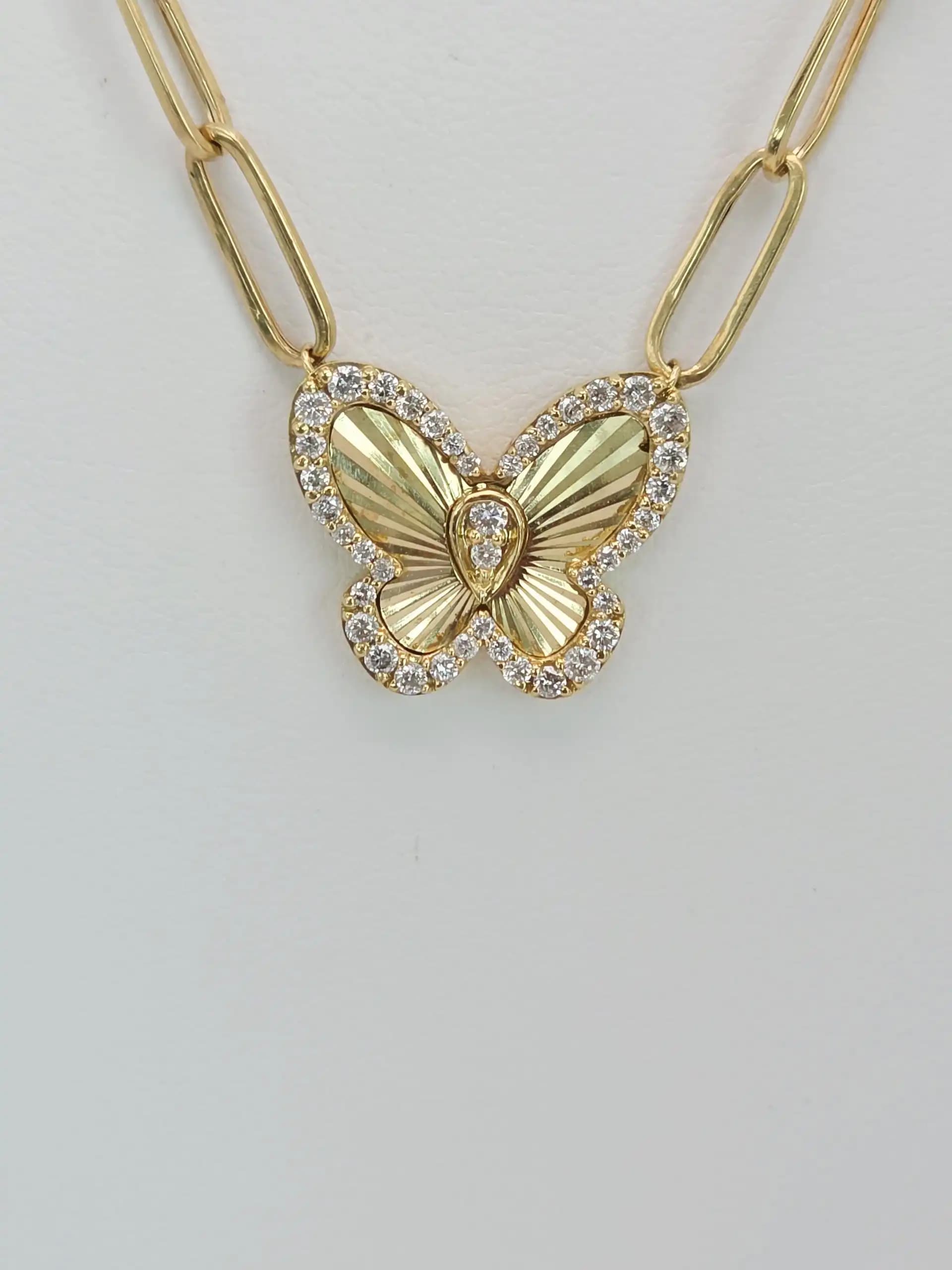 Butterfly paperclip chin Necklace