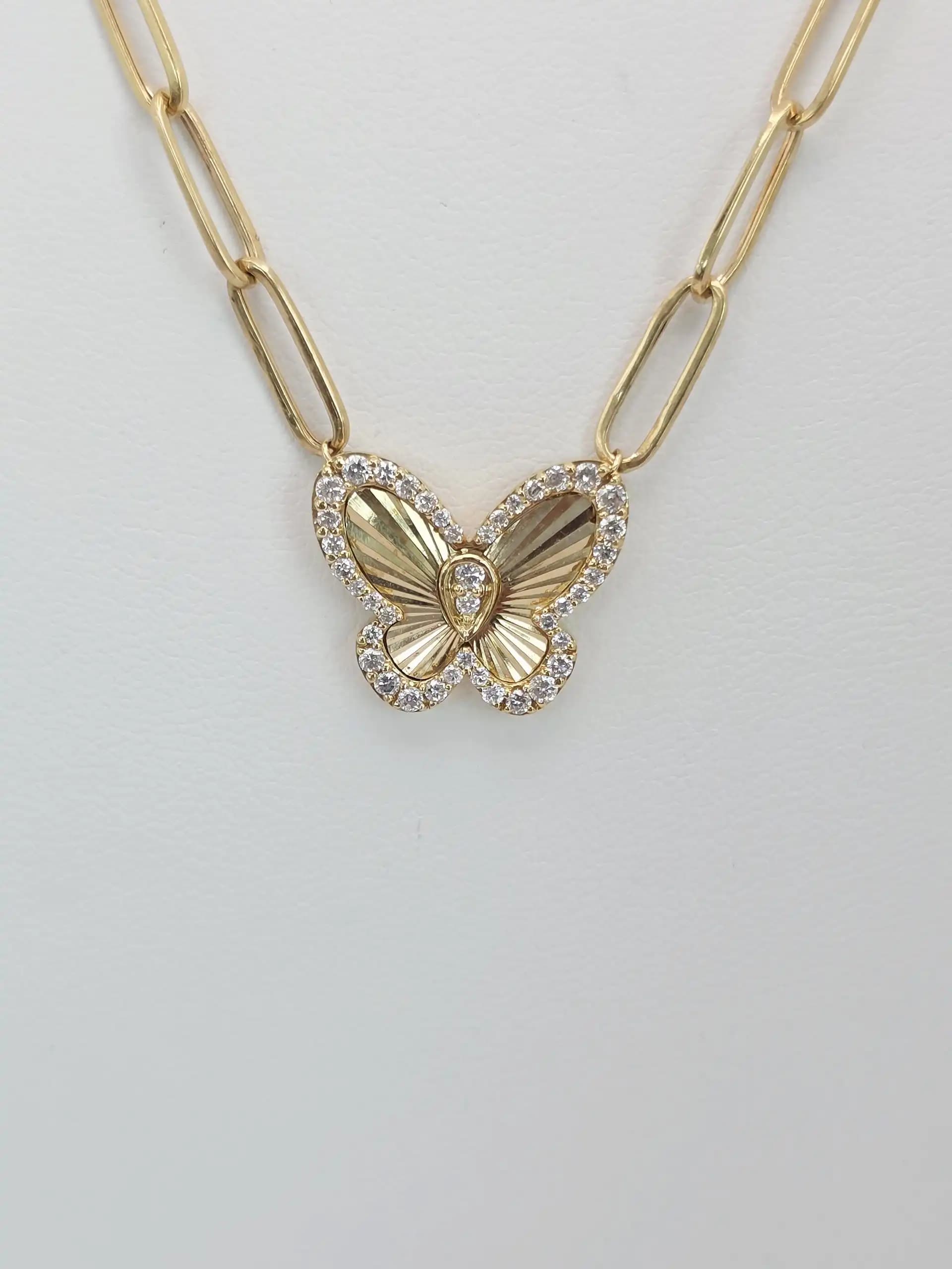 Butterfly paperclip chin Necklace