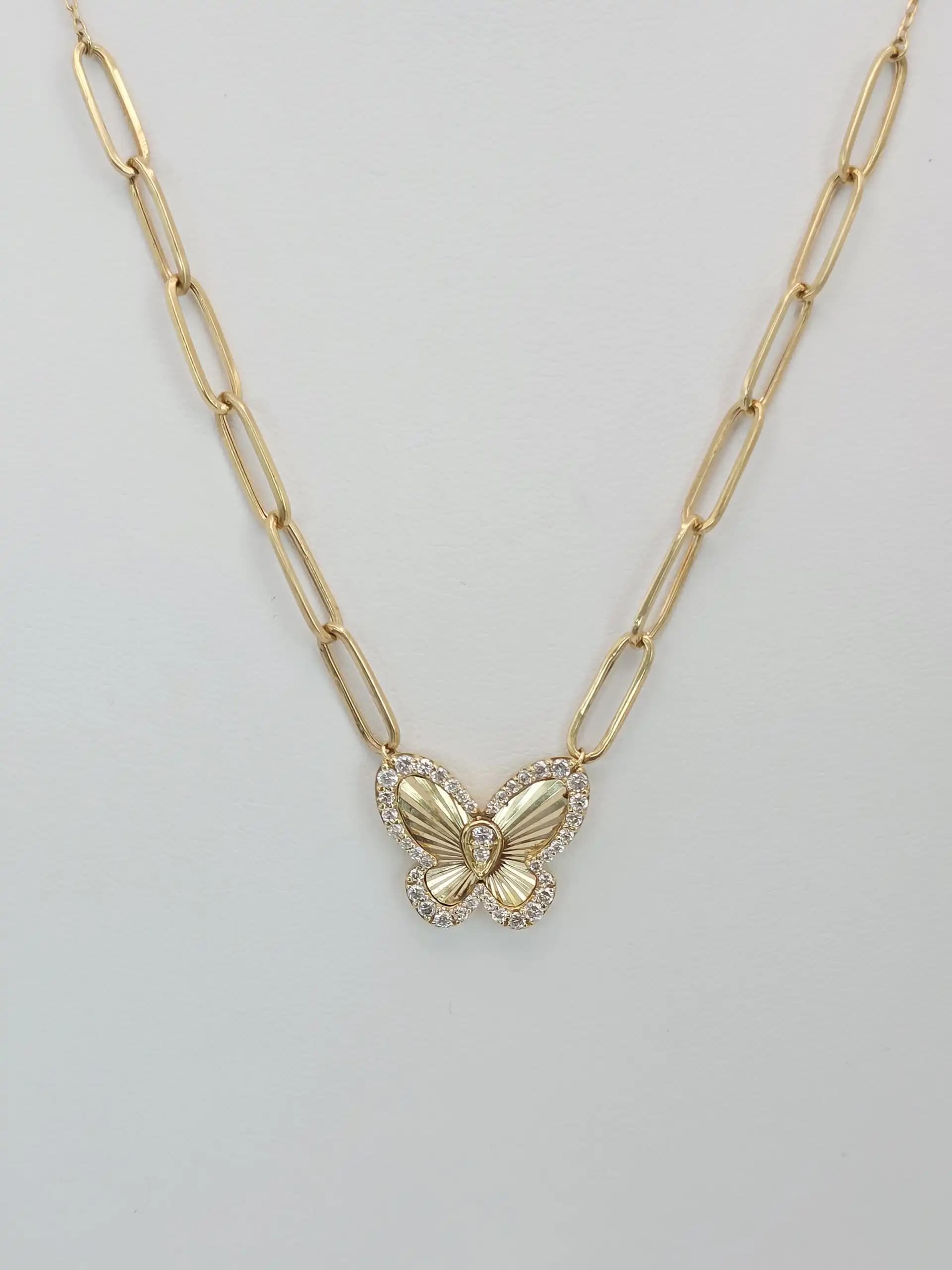 Butterfly paperclip chin Necklace