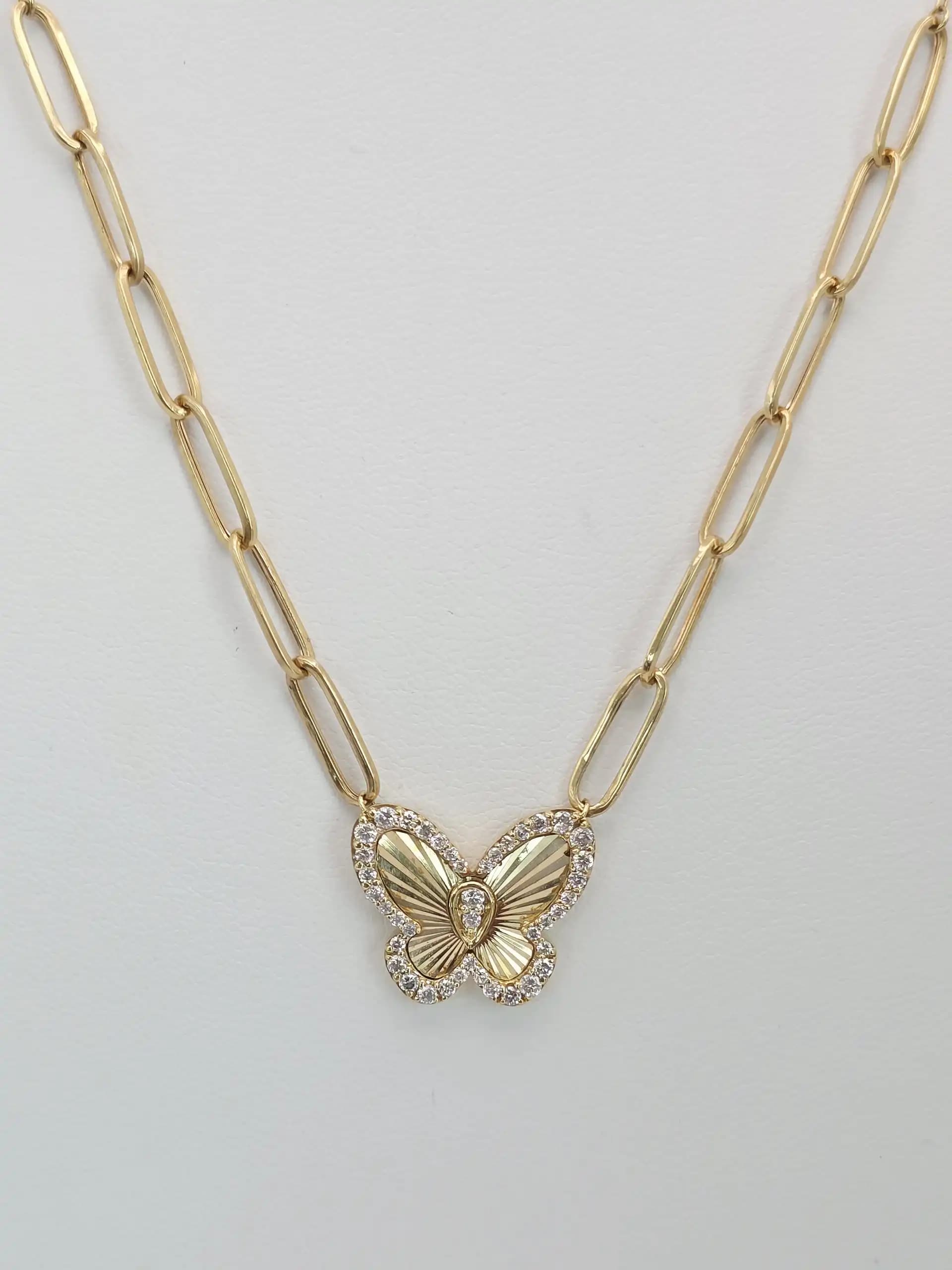 Butterfly paperclip chin Necklace