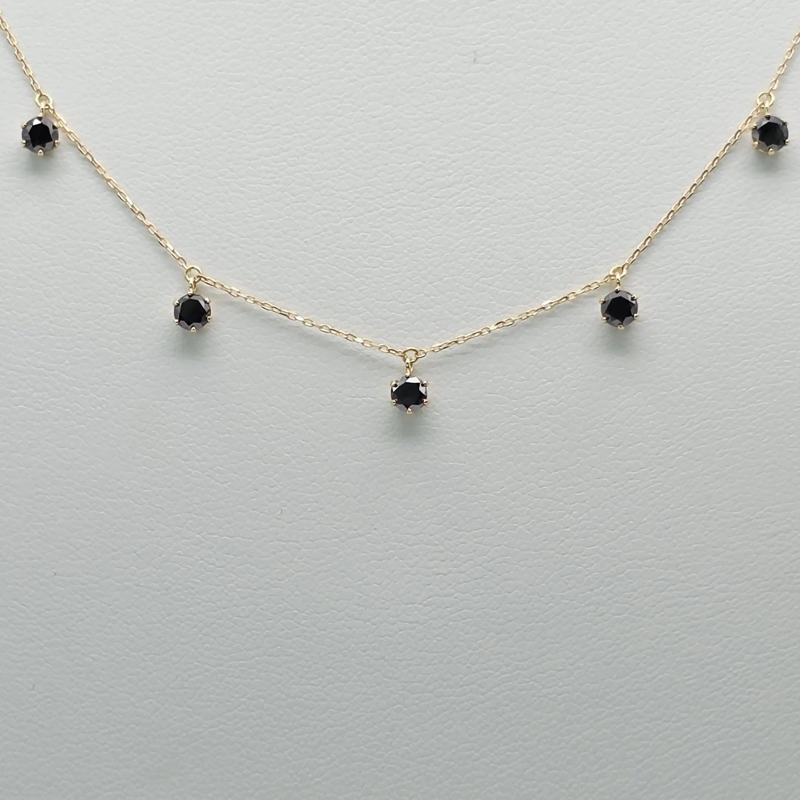 Black Diamond Dangle Necklace