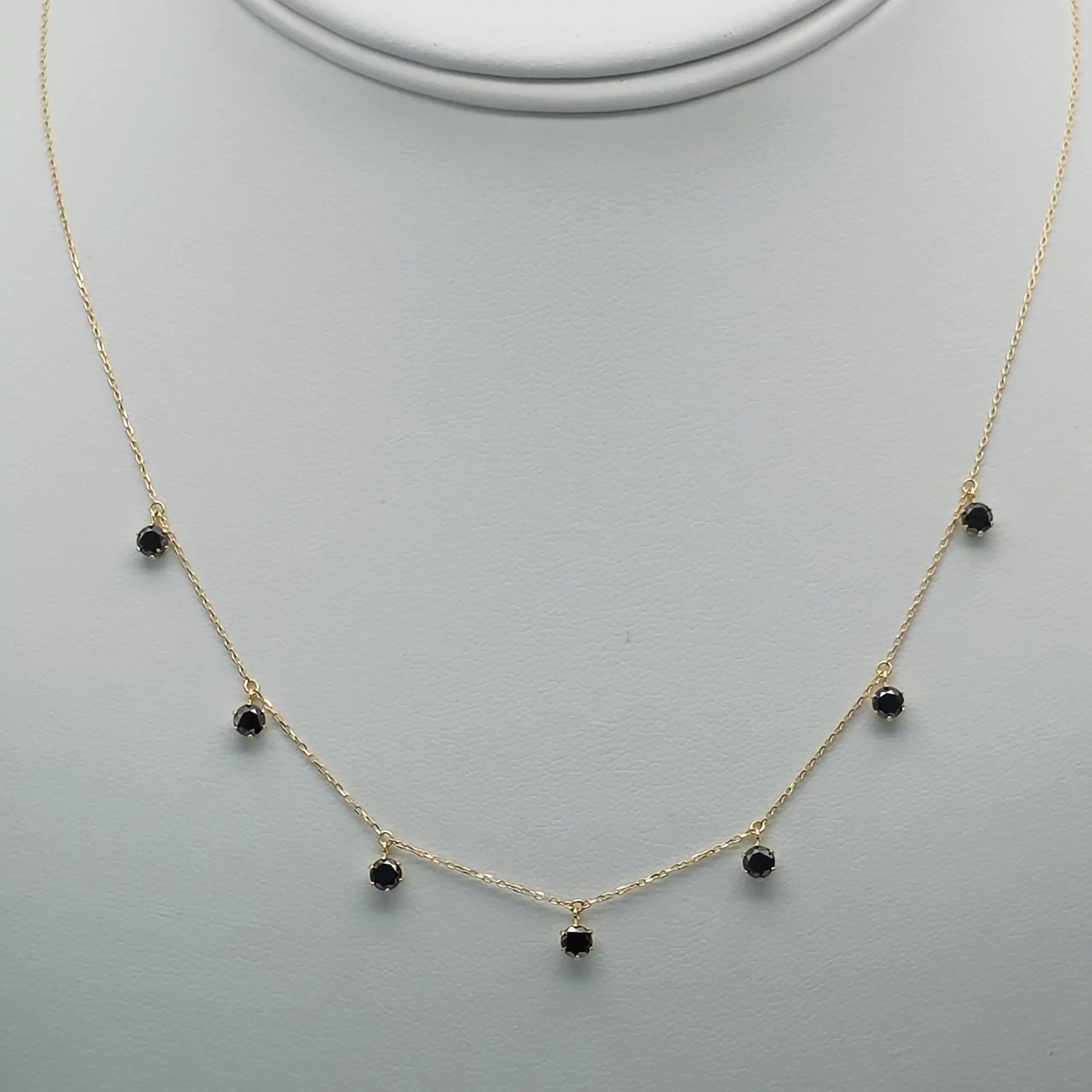 Black Diamond Dangle Necklace