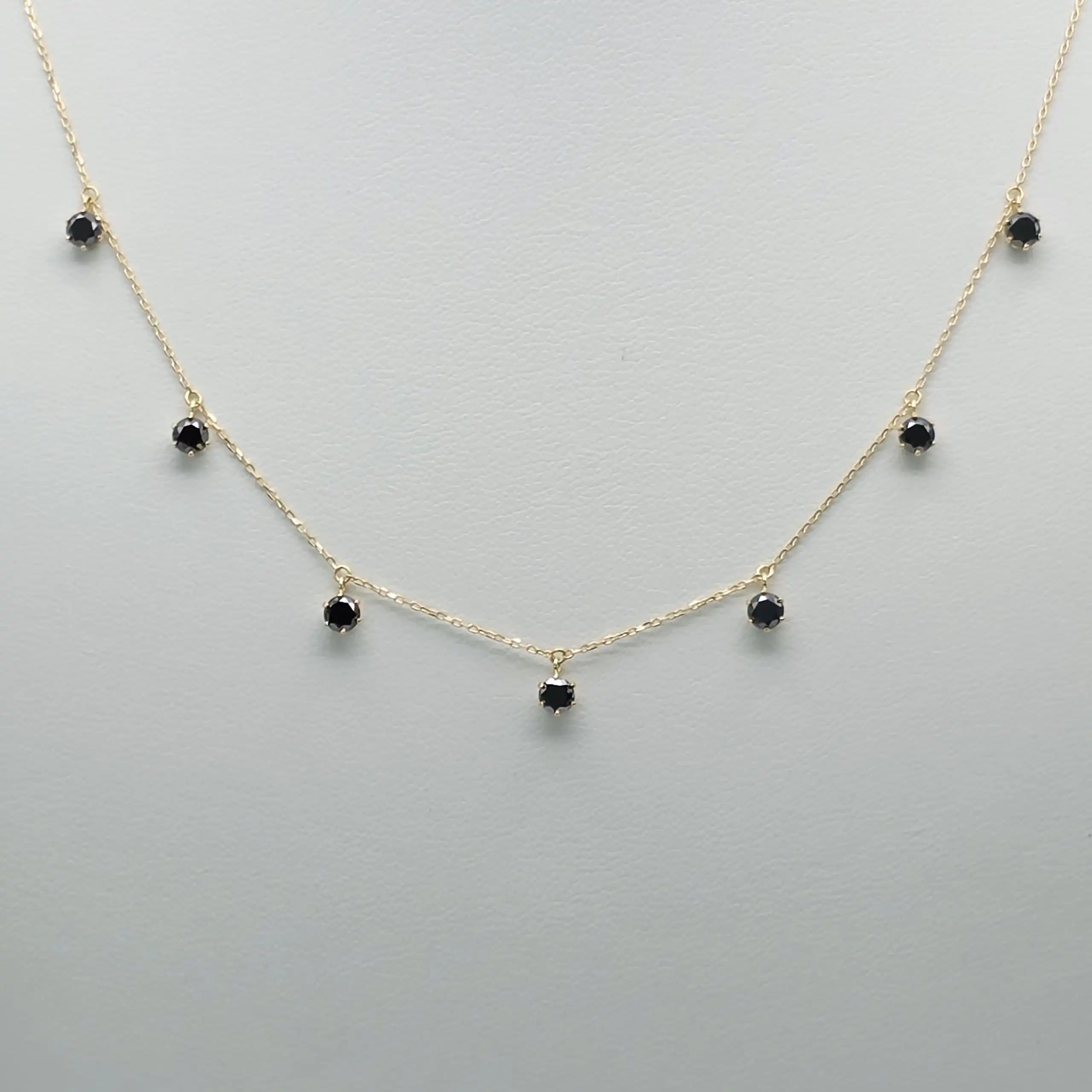 Black Diamond Dangle Necklace