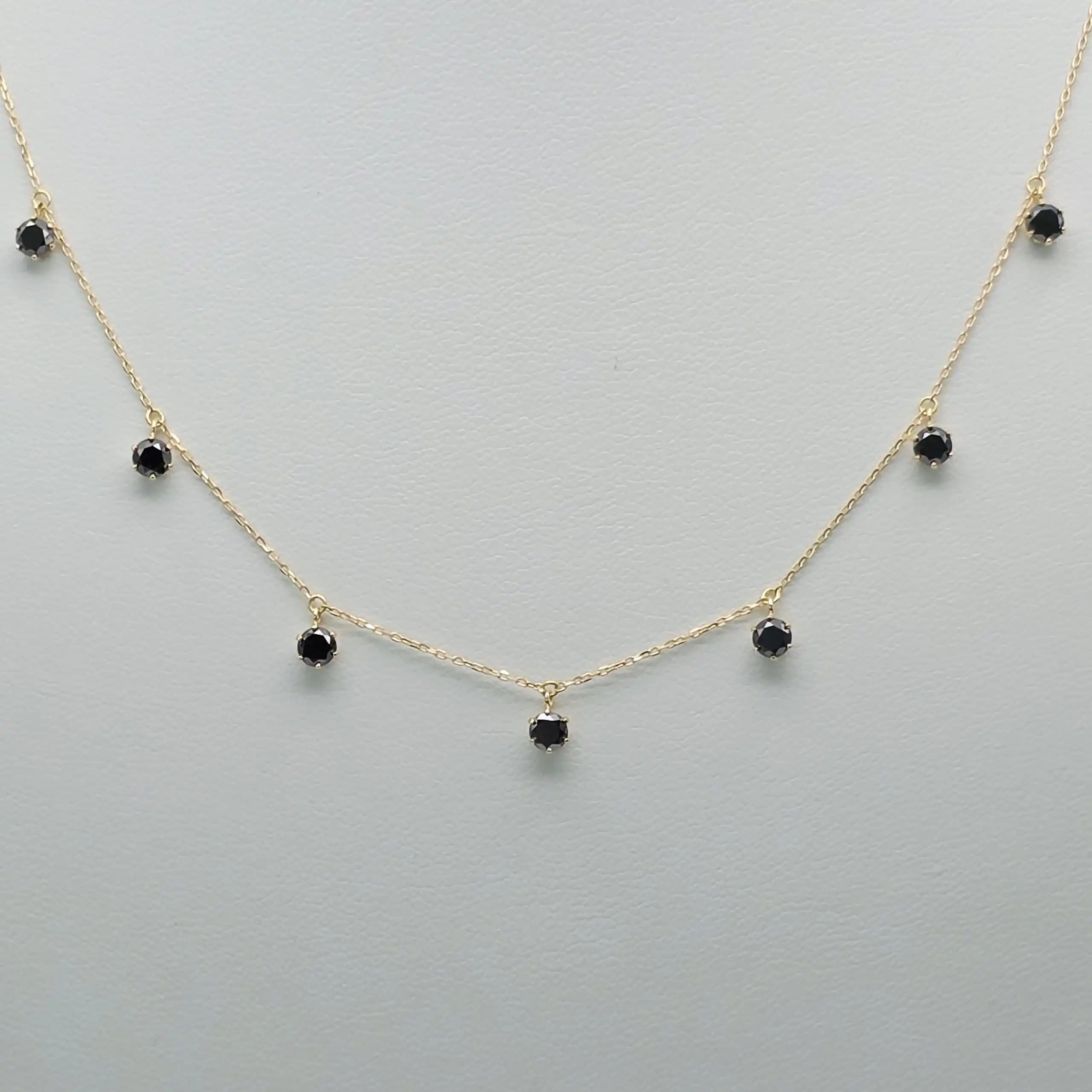 Black Diamond Dangle Necklace