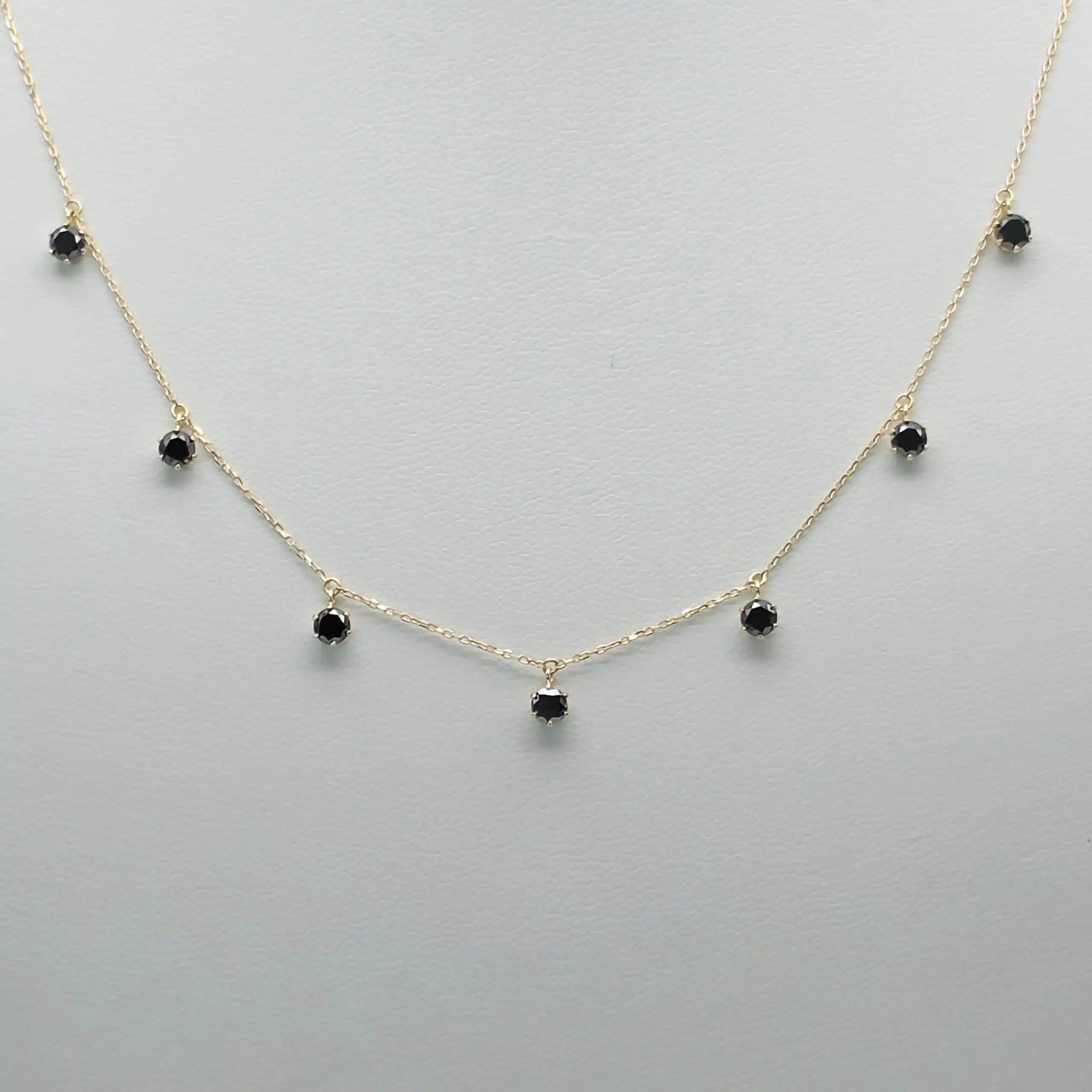 Black Diamond Dangle Necklace