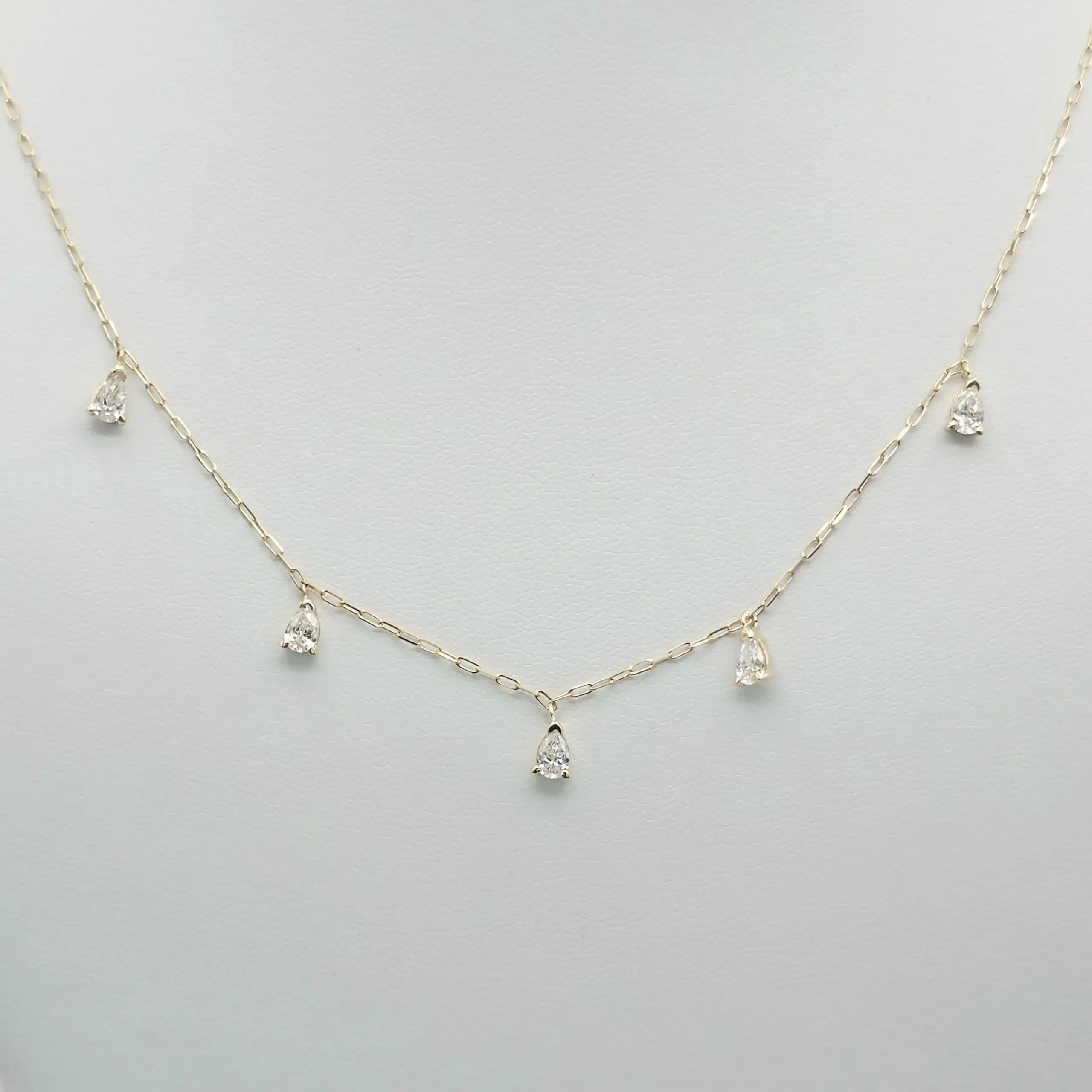 Pear Diamond Dangle necklace