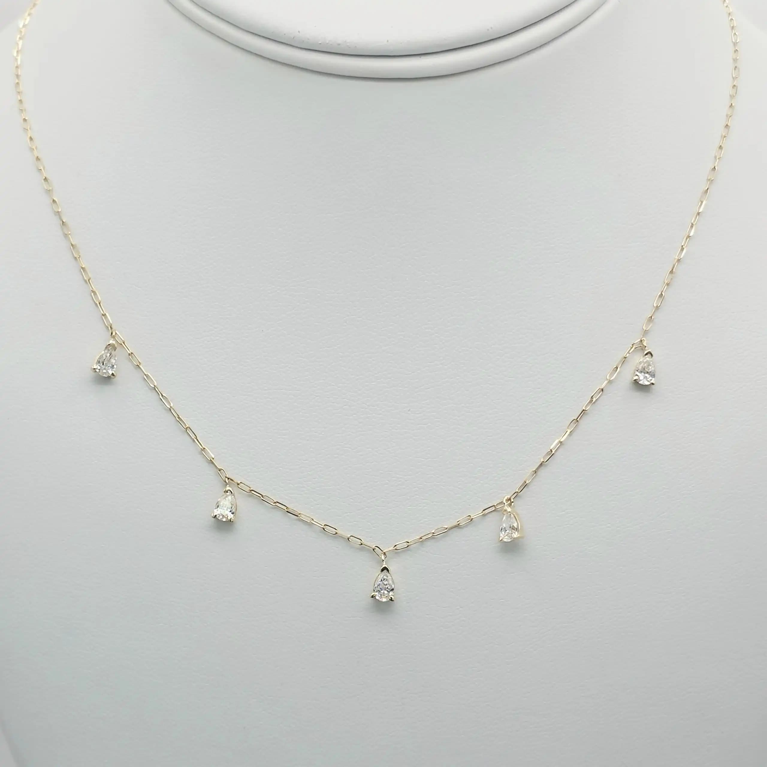 Pear Diamond Dangle necklace