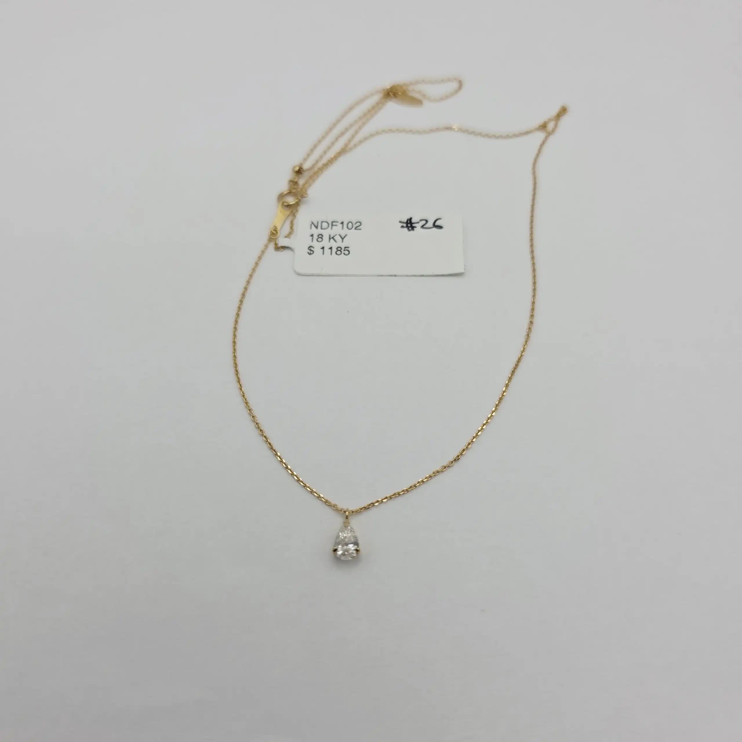 pear diamond pendent necklace