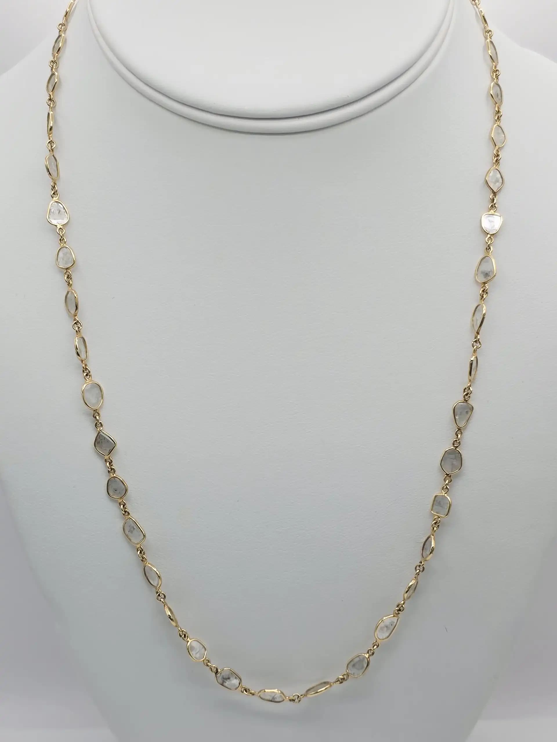 Diamond Slice Chain Station Necklace