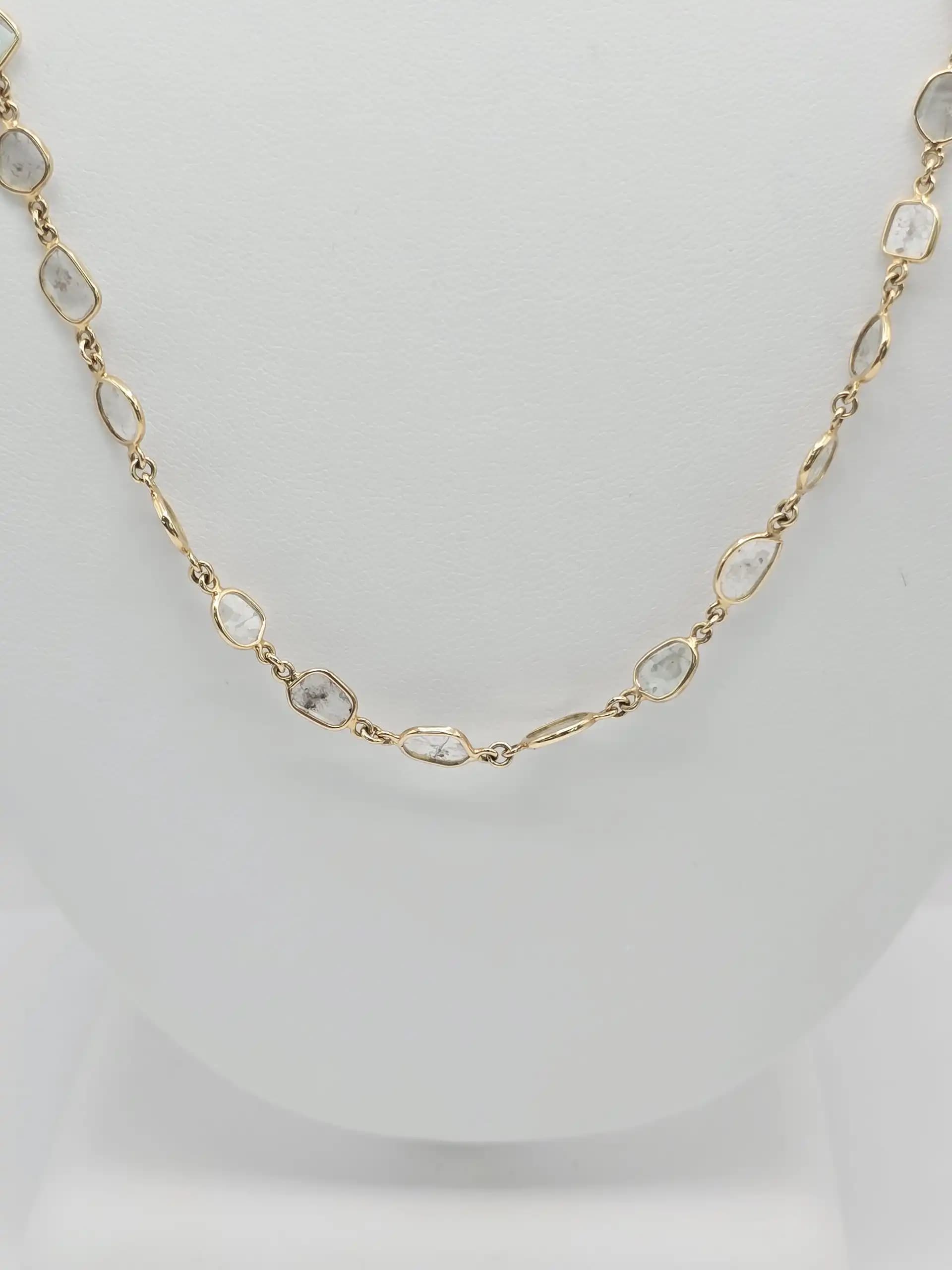 Diamond Slice Chain Station Necklace