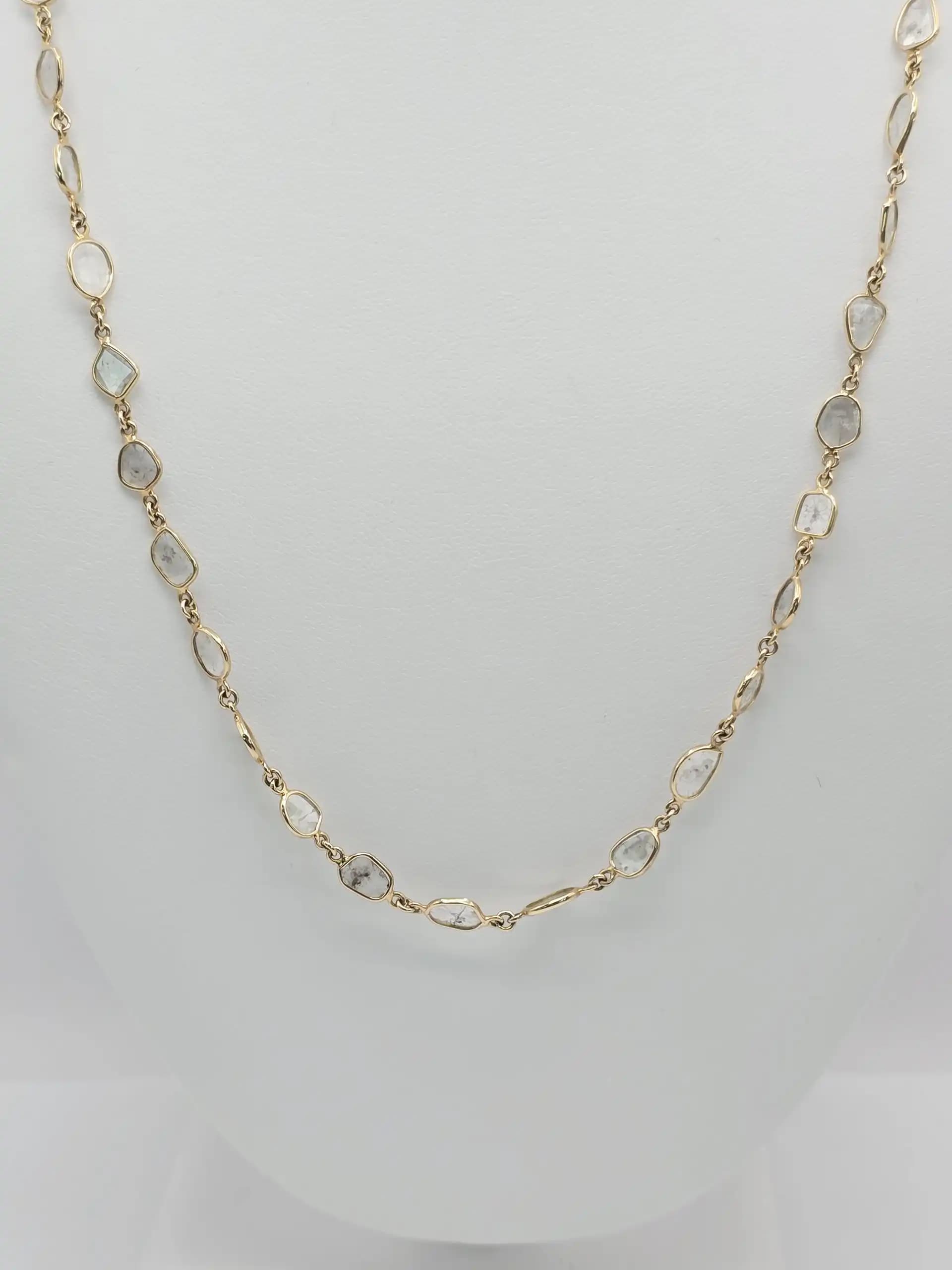 Diamond Slice Chain Station Necklace