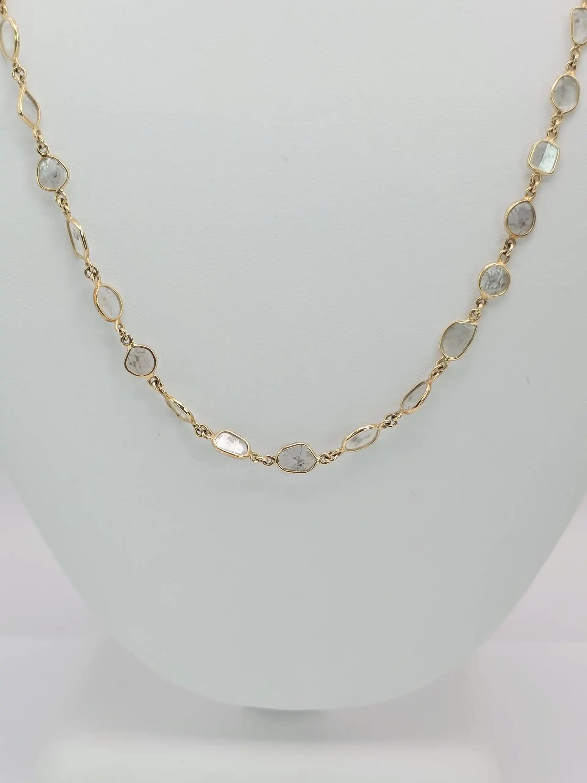 Diamond Slice Chain Station Necklace